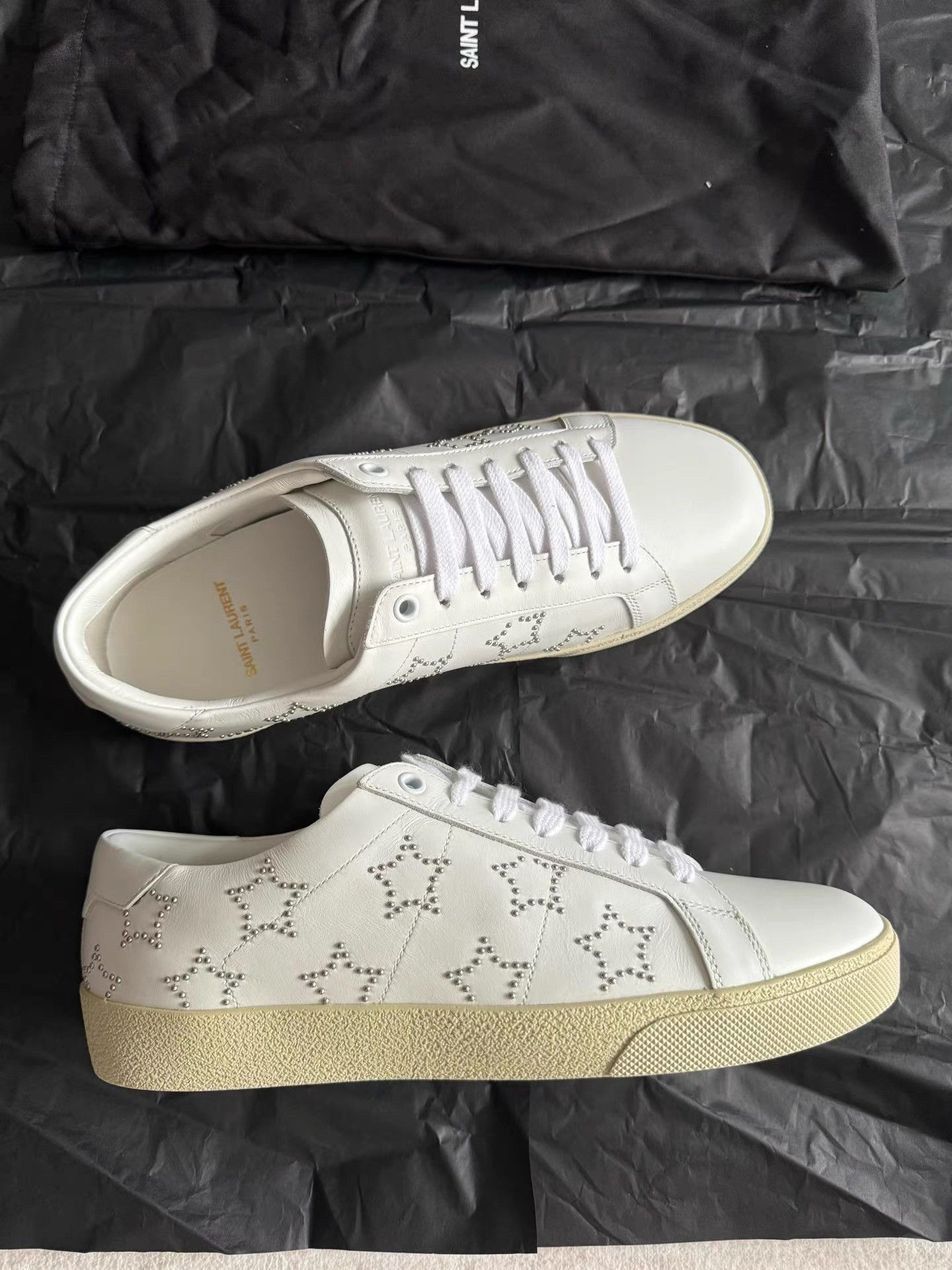 Saint Laurent Paris Saint Laurent Star Pattern White Sneakers K33 Size US 7 / EU 40 - 2 Thumbnail