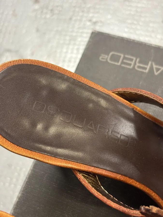 Dsquared2 2000s Dsquared2 Brown Leather Bird Winged Sandals Size US 6.5 / IT 36.5 - 7 Thumbnail