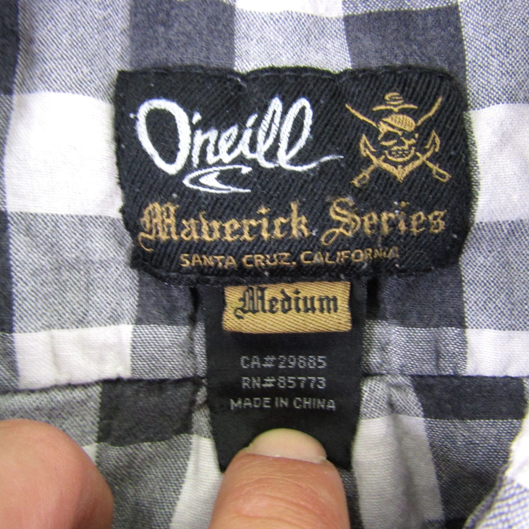 O'Neill VINTAGE O'Neill Flannel Shirt Mens Medium Gray White Plaid Button-Up Maverick Series Casual Outdoor Size US M / EU 48-50 / 2 - 7 Thumbnail