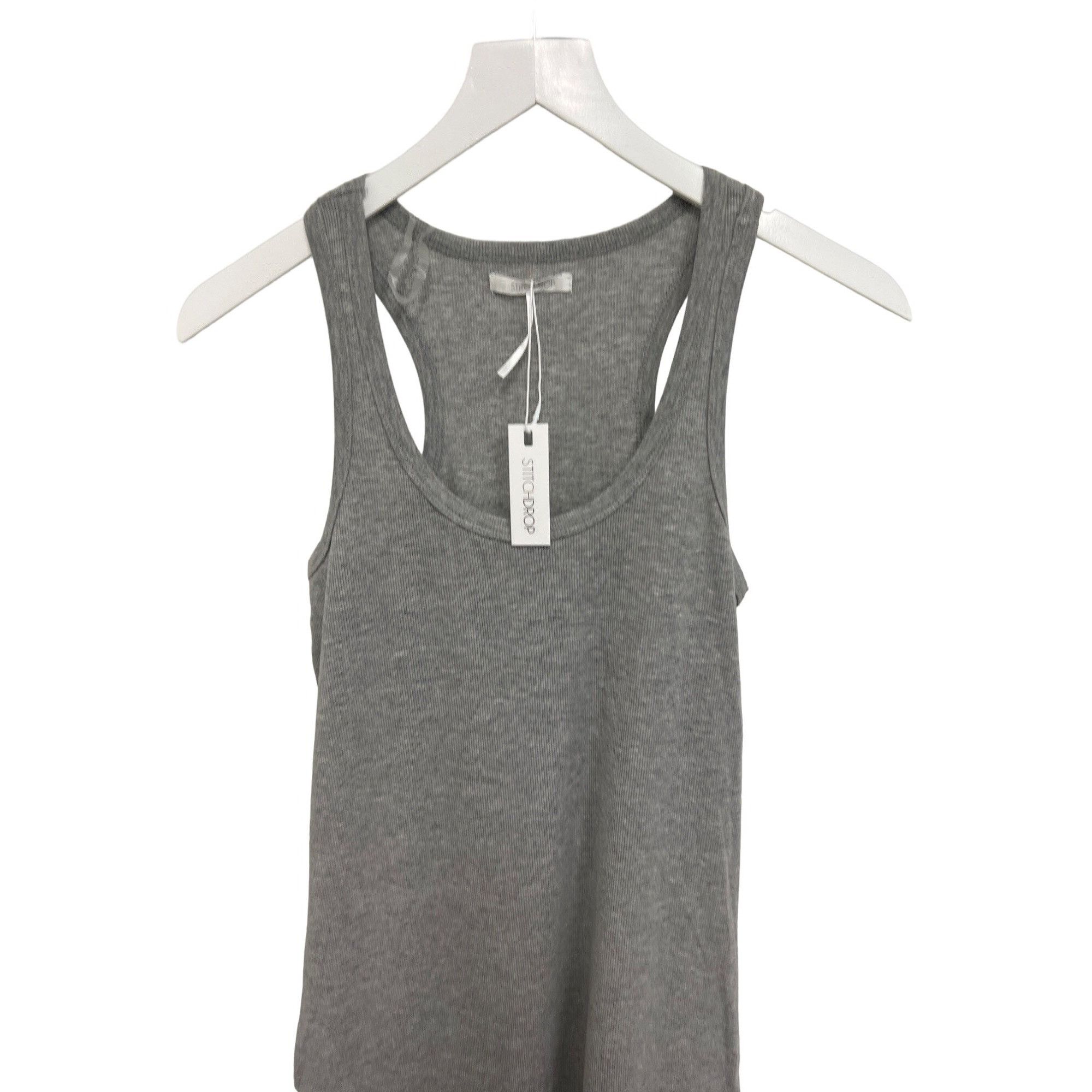 Other Stitchdrop Heather Grey Racerback Ribbed Midi Dress Size S / US 4 / IT 40 - 2 Thumbnail