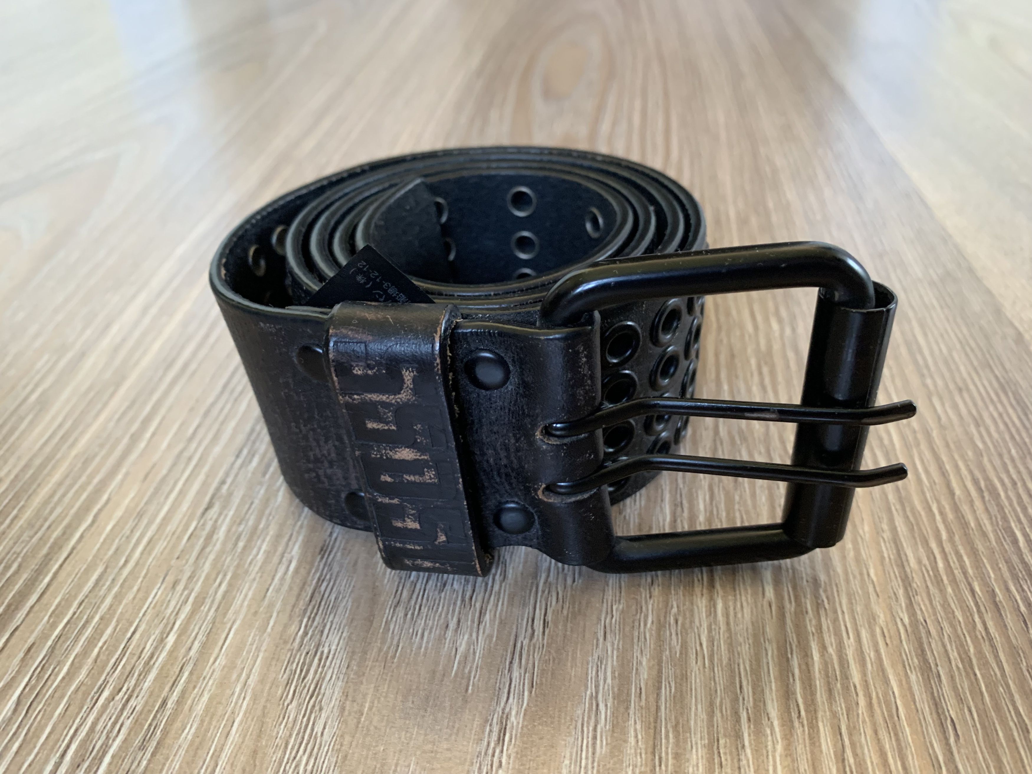 55DSL × Diesel 55DSL Vintage Archival Wide Rivet Perforated Leather Belt Size ONE SIZE - 3 Thumbnail