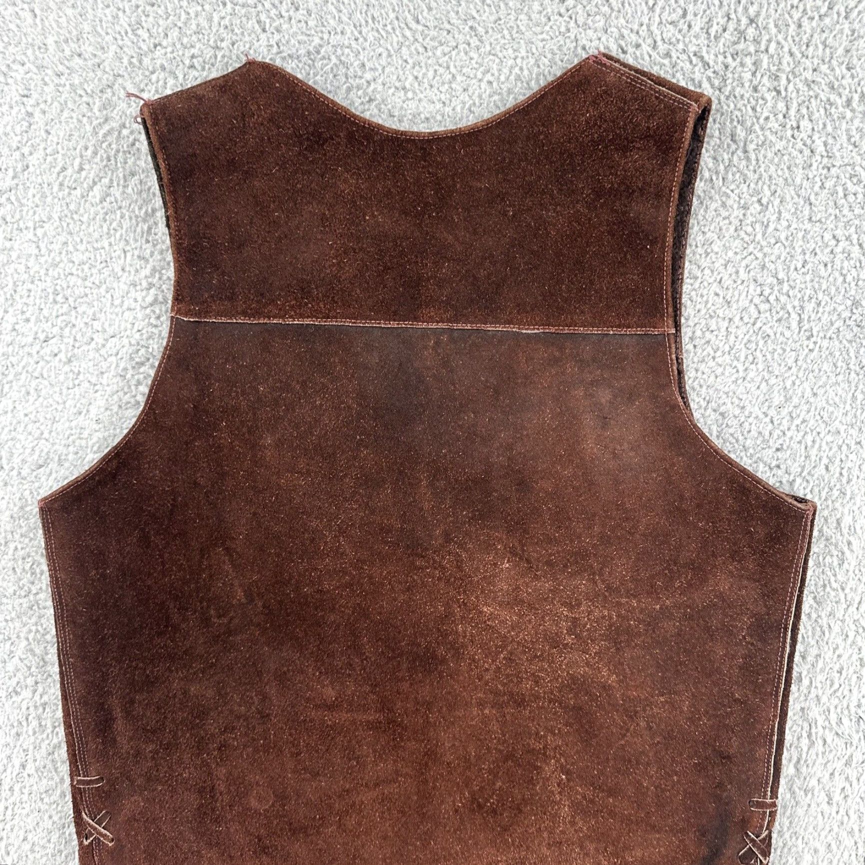 Vintage VINTAGE 60s Leather Vest Dennis Hopper Easy Rider Style Fleece Lined Leather Vest S Brown Mens Womens Girls Boys Size US S / EU 44-46 / 1 - 7 Thumbnail