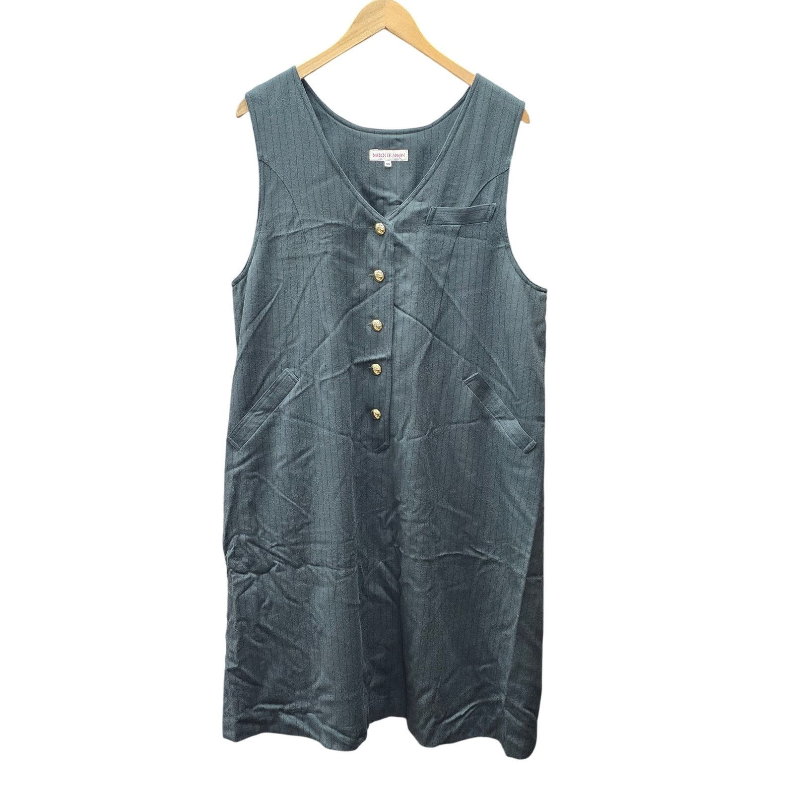 Other Marron De Maman Green Wool Vest Dress, Size 9 R Size L / US 10 / IT 46 - 1 Thumbnail