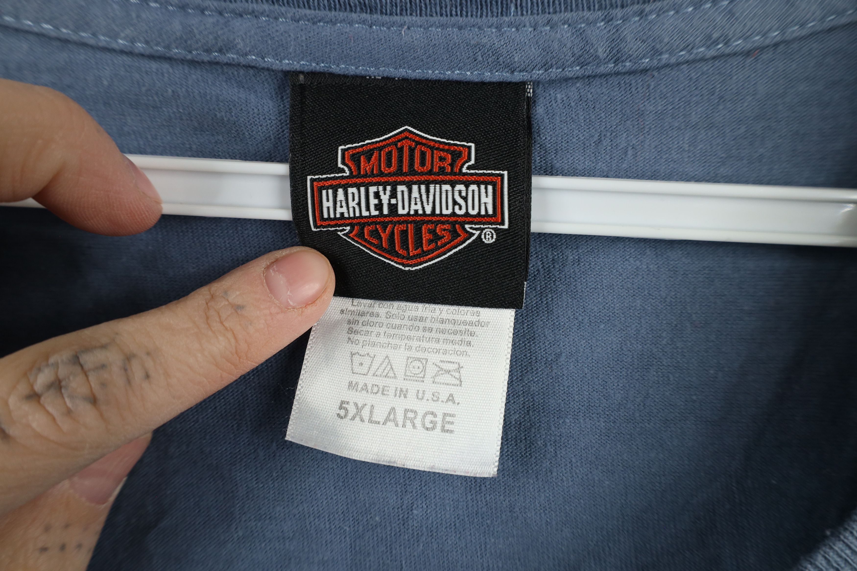 Harley Davidson × Vintage Vintage Y2K Harley Davidson Spell Big Logo T-Shirt Blue USA Size US XXL / EU 58 / 5 - 9 Thumbnail