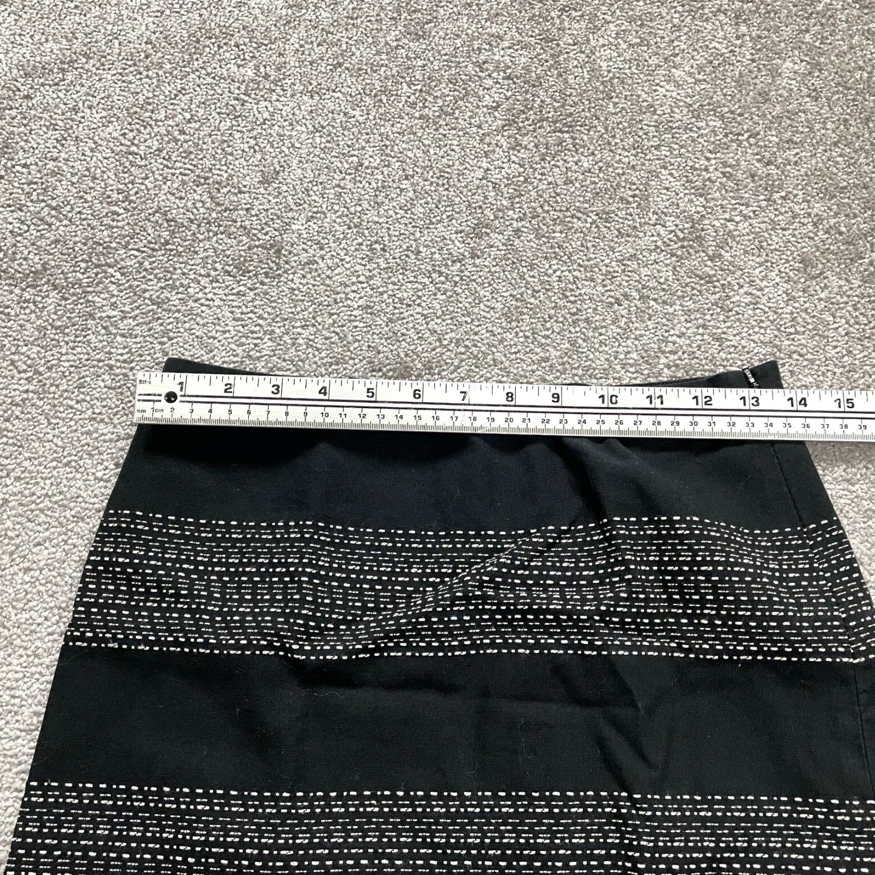 Loft LOFT Ann Taylor Skirt Mini Black White Striped Cotton Lined Womens 0 Short 0 Black White Striped Cotton Lined Zipper Vintage No Size 25" / US 0 / IT 36 - 6 Thumbnail