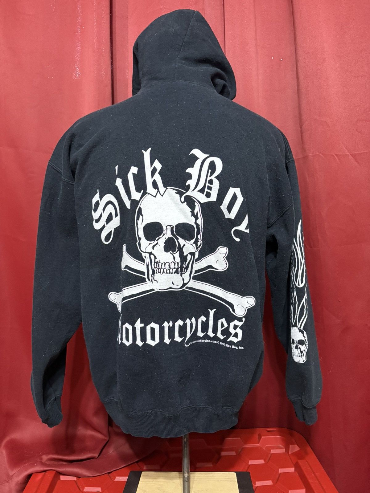 Vintage Vintage Sick Boy Hoodie Motorcycle Club Skull Flame Goth Boy Size US L / EU 52-54 / 3 - 1 Thumbnail
