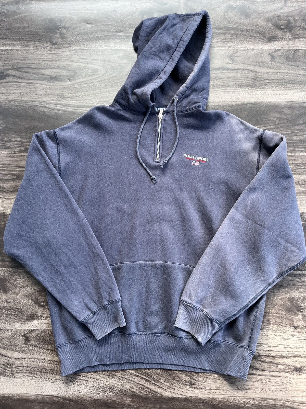 Designer × Polo Ralph Lauren × Vintage Y2K HalfZipp Hoodie Polo Ralph Lauren Sun Faded Size US L / EU 52-54 / 3 - 1 Thumbnail