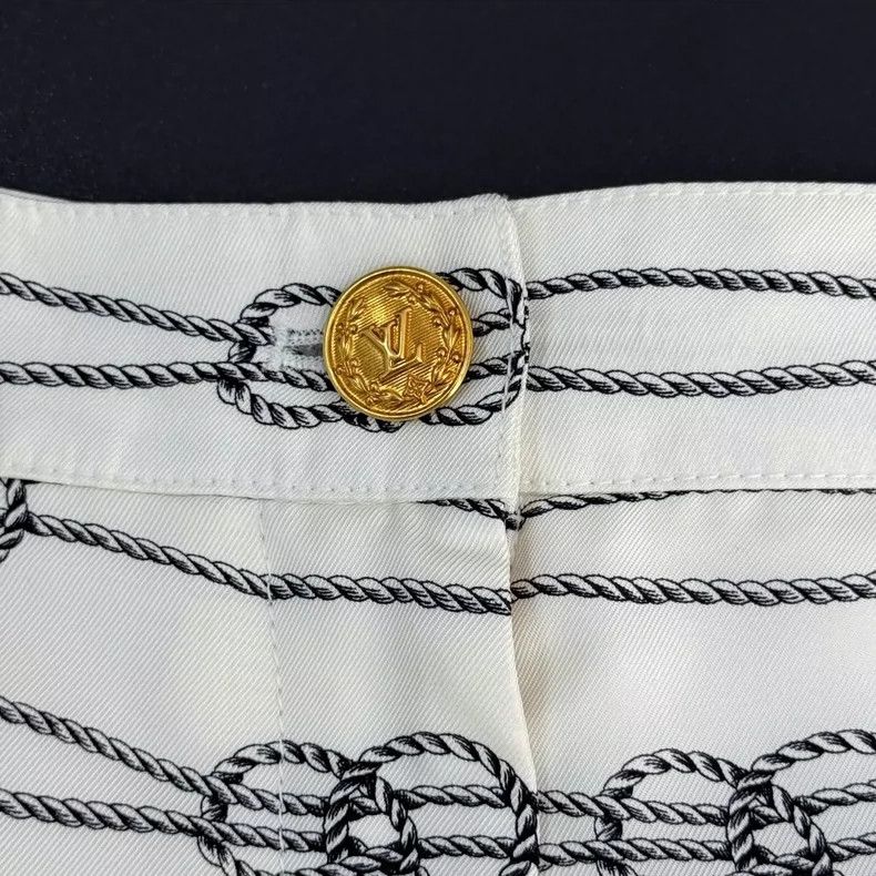 Louis Vuitton Louis Vuitton White Nautical Series Mulberry Silk Pants 250 Size US 36 / EU 52 - 7 Thumbnail