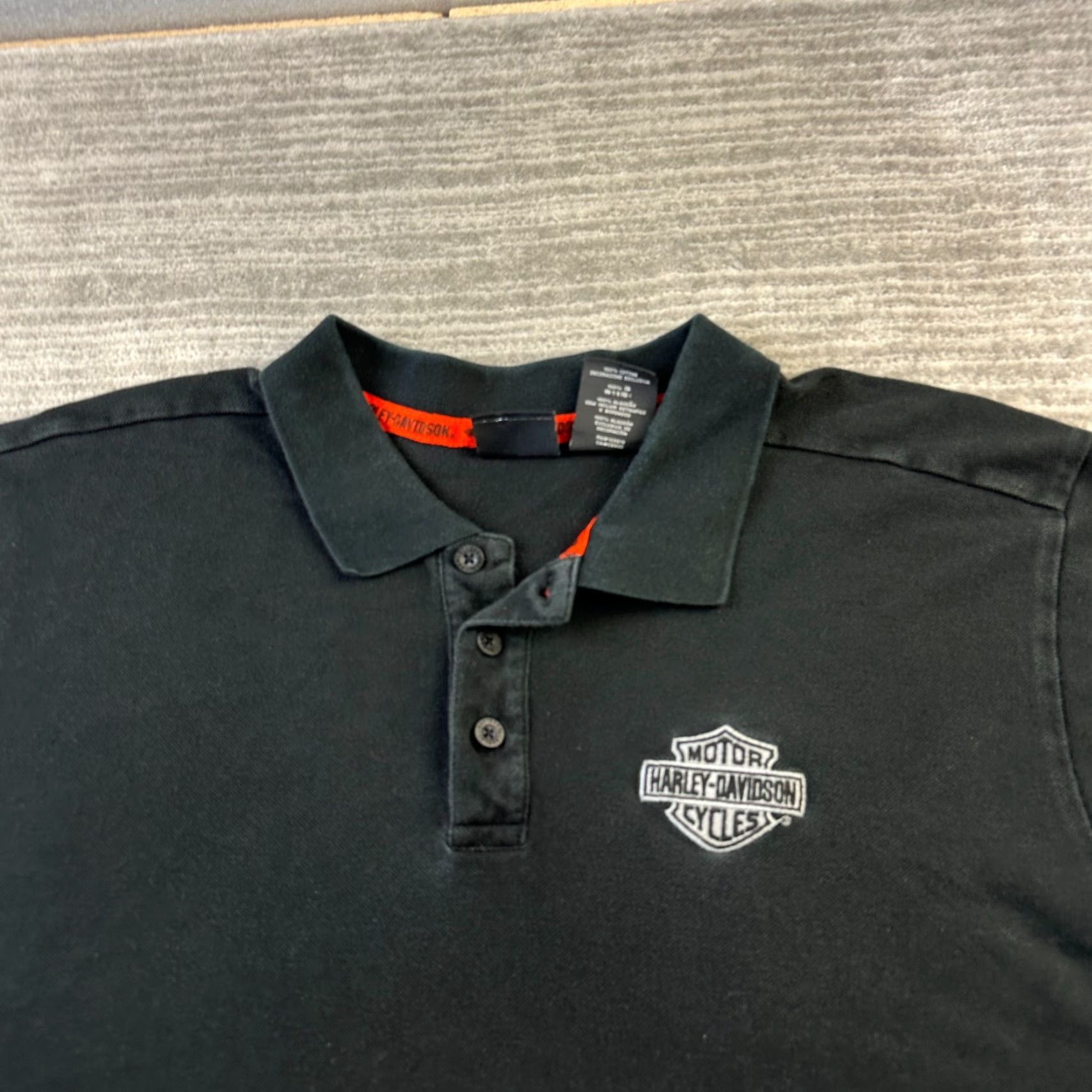 Harley Davidson Harley-Davidson Shirt Mens 2XL Black Polo Short Sleeve Helmet Logo Vintage No Size US XXL / EU 58 / 5 - 3 Thumbnail