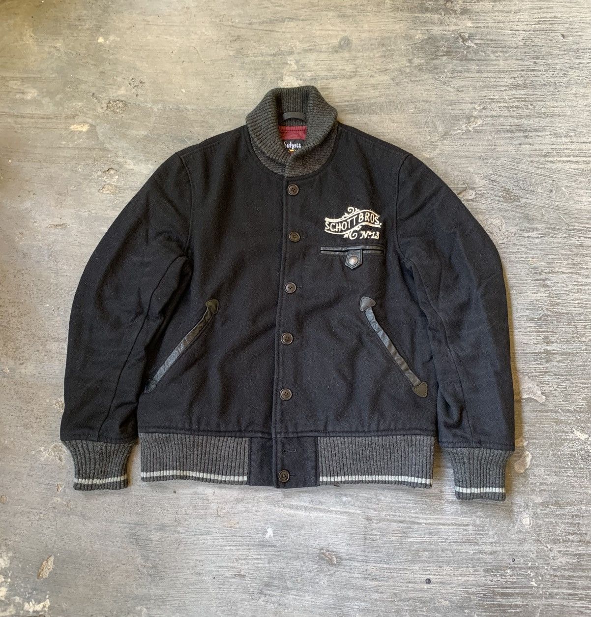 Made In Usa Schott Vintage Schott Bros NYC Shawl Collar Stadium Varsity Wool Jacket Grailed