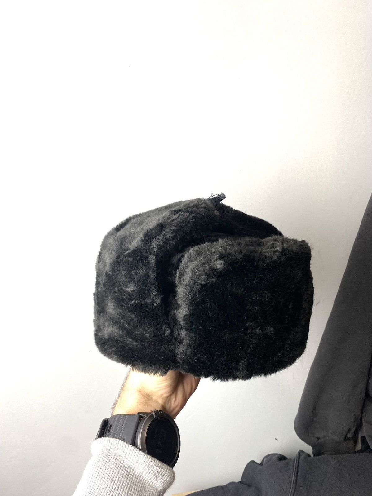 Vintage Vintage Soviet Era Black Fur Ushanka Trapper Hat Winter Size ONE SIZE - 2 Thumbnail
