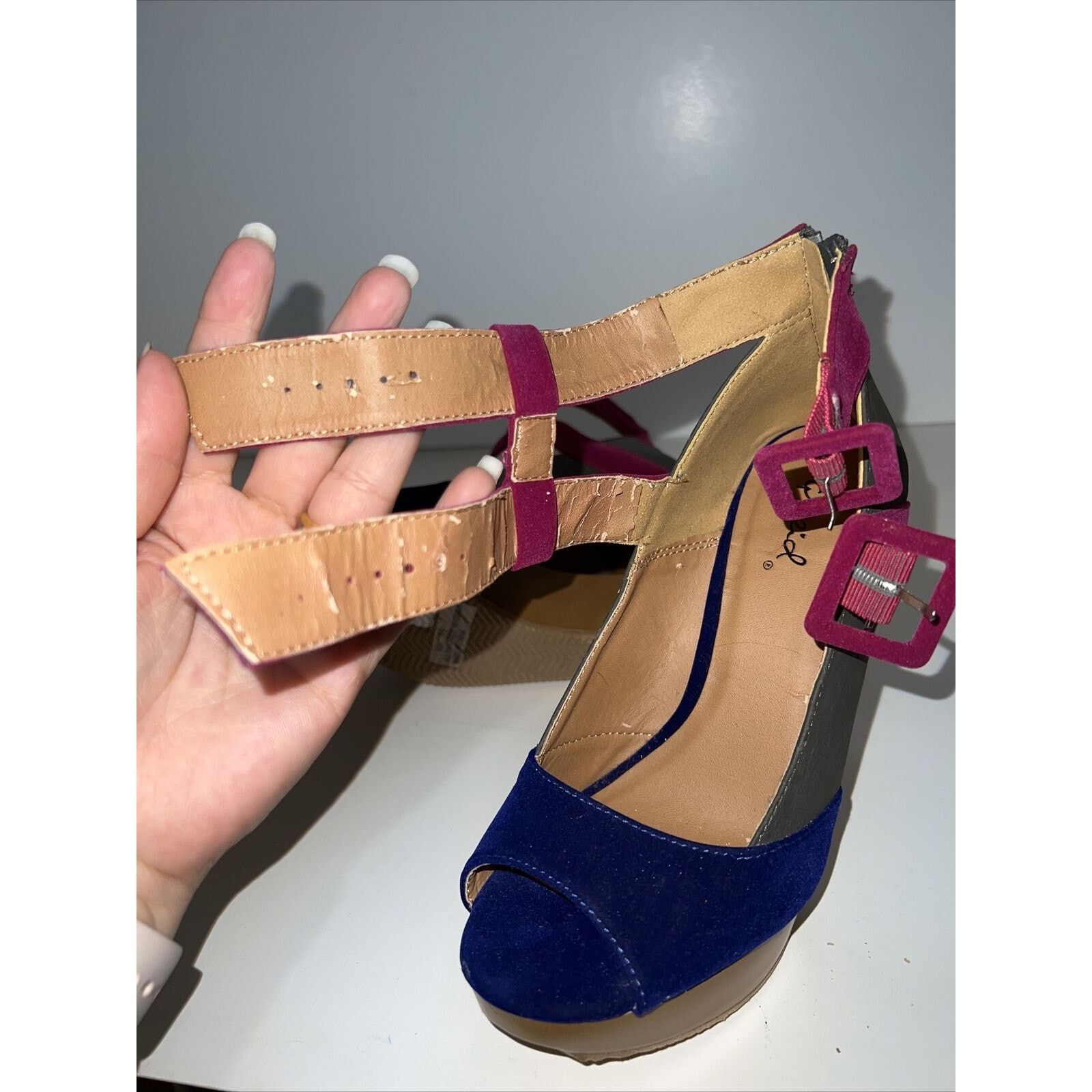 Other Qupid LISBETH 6.5 Ankle Strap Buckle Wedge Platform Sandals Size US 6.5 / IT 36.5 - 12 Thumbnail