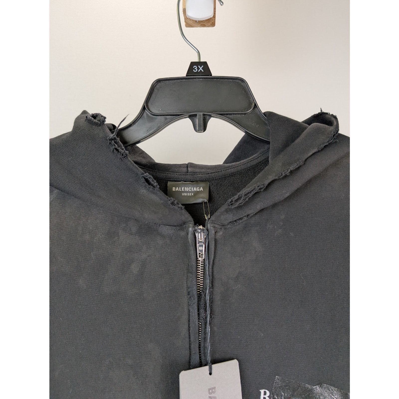 Balenciaga o1rshd1 Gaffer Med Moll Small Fit Zip up Hoodie Black Size US S / EU 44-46 / 1 - 6 Thumbnail