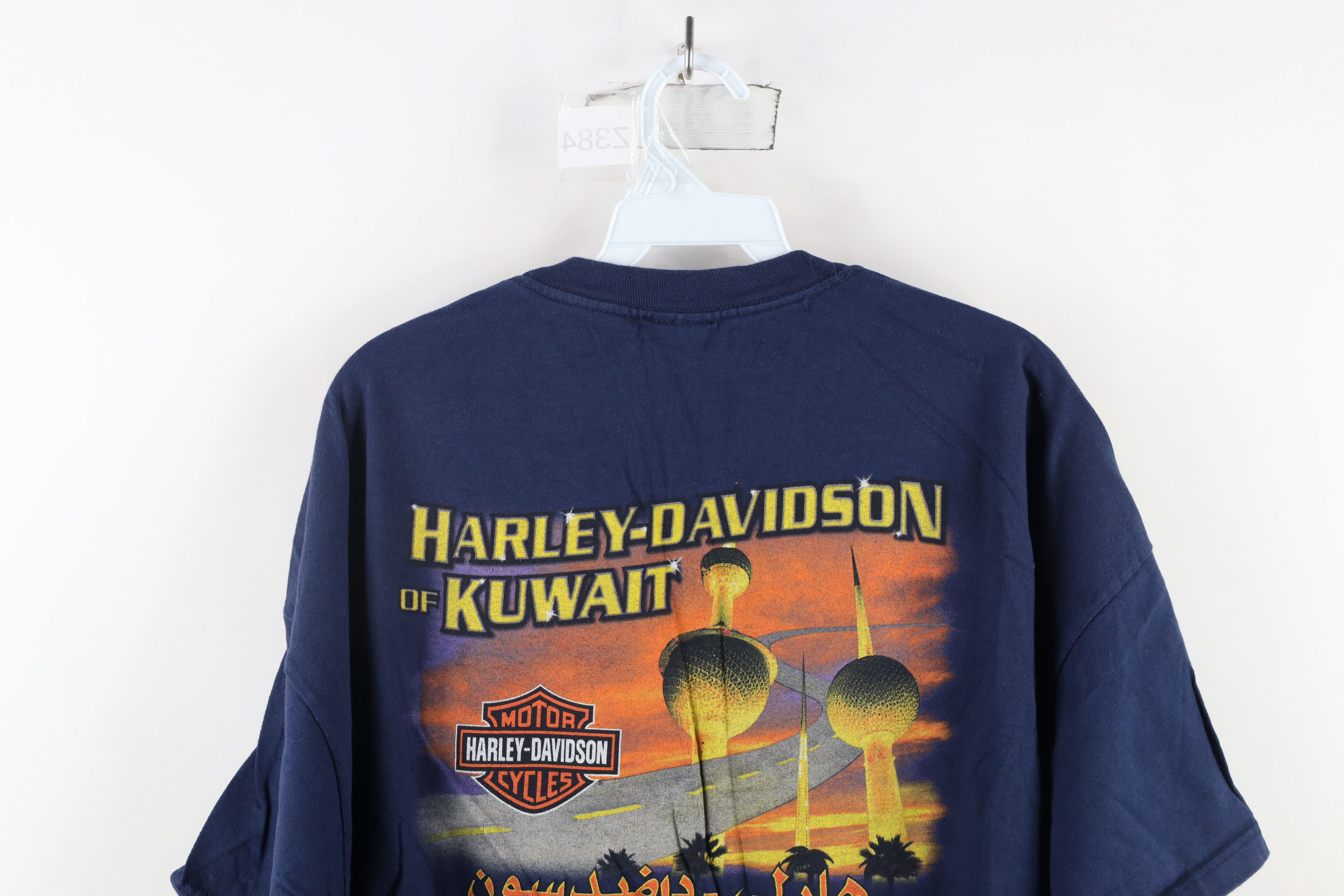 Harley Davidson × Vintage Vintage Y2K 2007 Harley Davidson Eagle Kuwait T-Shirt Blue Size US XXL / EU 58 / 5 - 12 Thumbnail