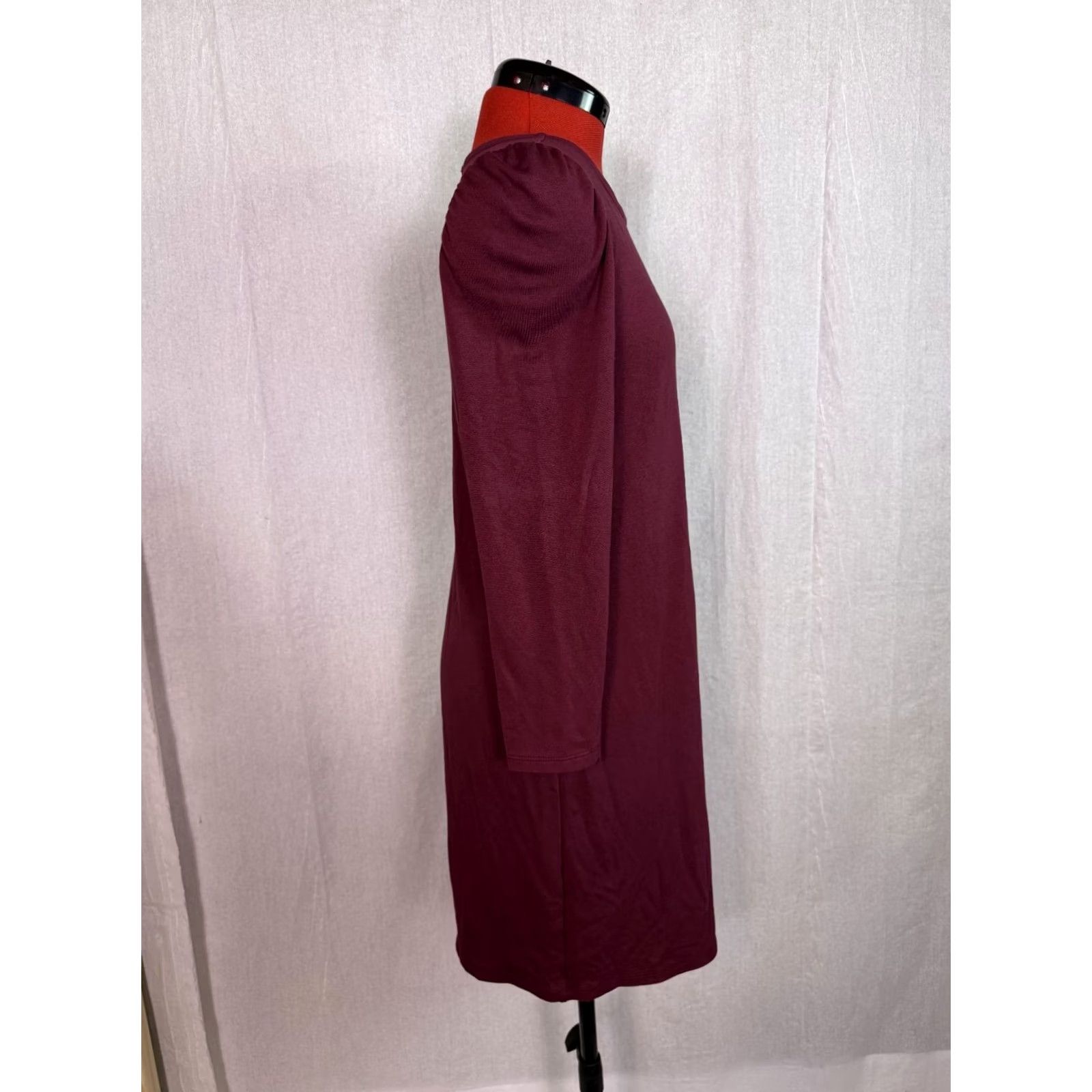Old Navy Old Navy Womens Dress Small Red Wine Long Sleeve Knee Length D914 Size S / US 4 / IT 40 - 5 Thumbnail