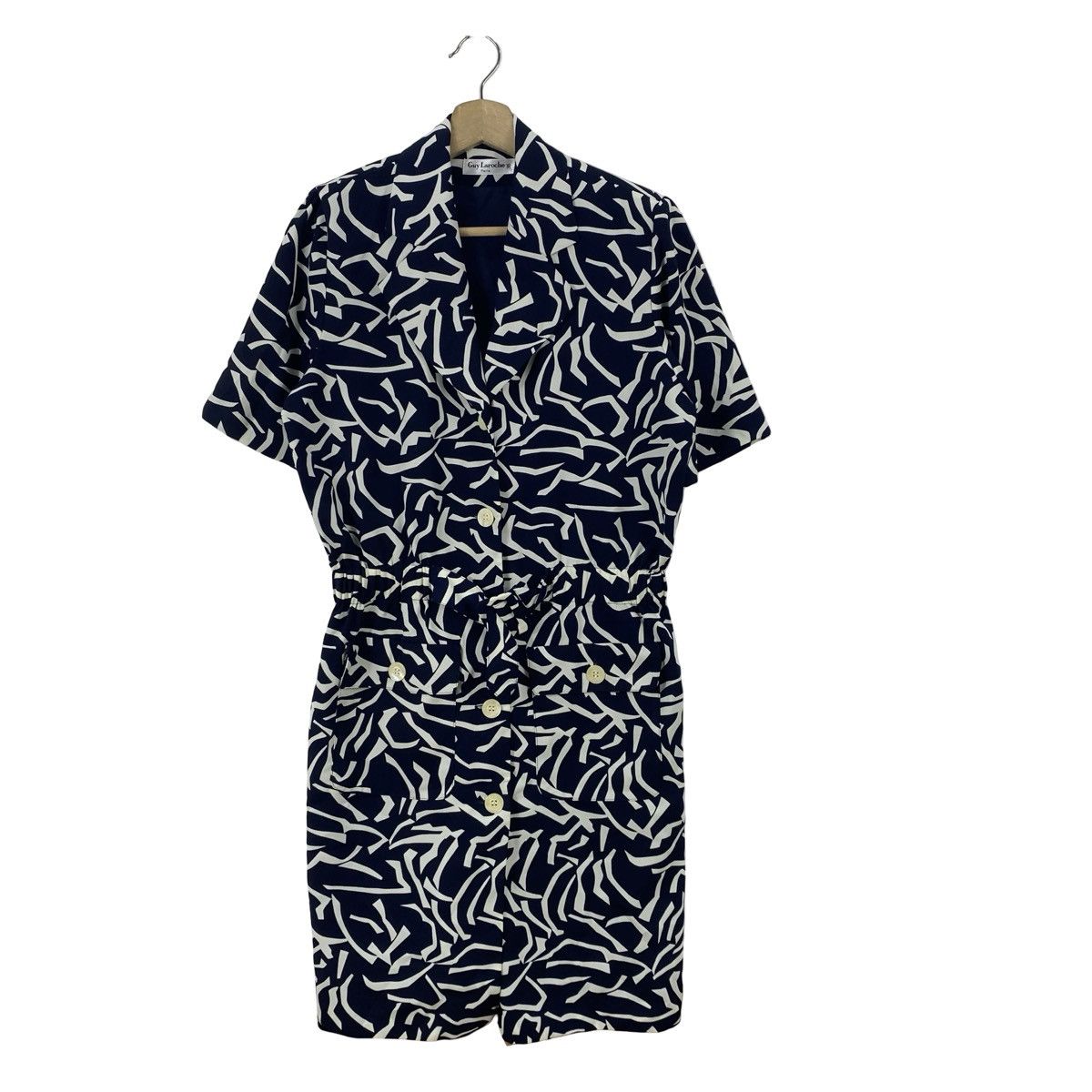 Vintage Vintage GUY LAROCHE Paris Abstract Print Shirt Dress Size M / US 6-8 / IT 42-44 - 4 Thumbnail