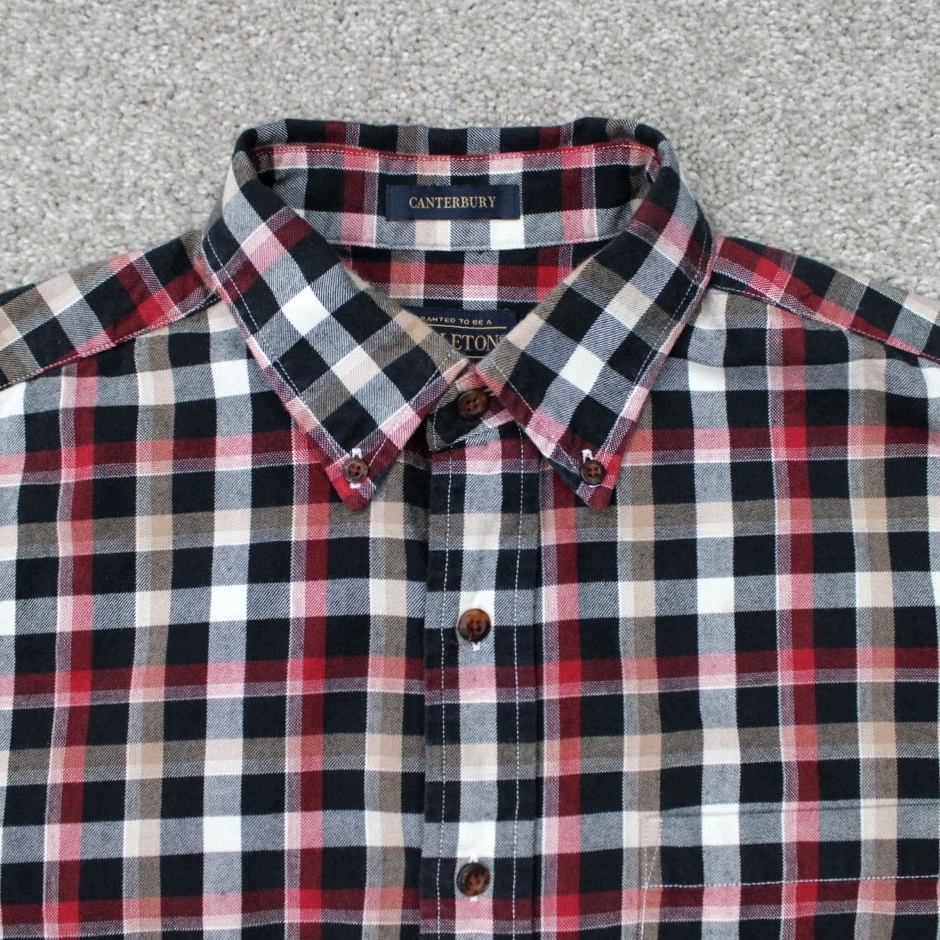 Pendleton Pendleton Shirt Mens Medium Red/Black Plaid Button-Down Wool/Cotton Long Sleeve Button-Up Size US M / EU 48-50 / 2 - 6 Thumbnail