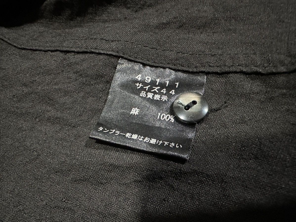 🔥Y2K Archived Shellac Black Hemp Shirt Collarless Goth Punk