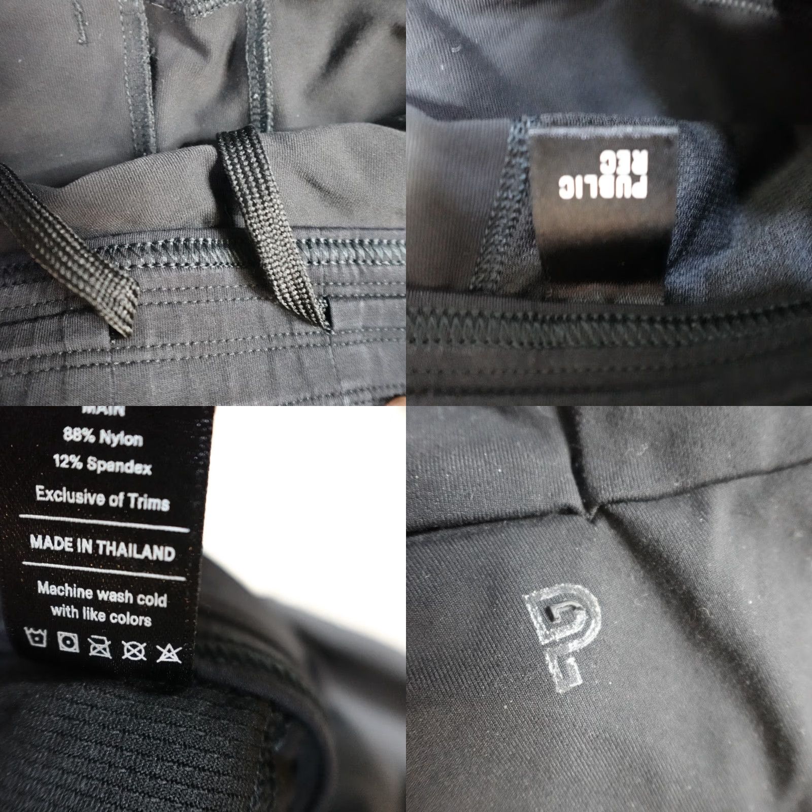 Vintage Public Rec Pants 33 x 31 Black Joggers Performance Stretch Drawstring Mens Pants Chino Regular Fit Straight Inseam 31in Size US 33 - 8 Thumbnail