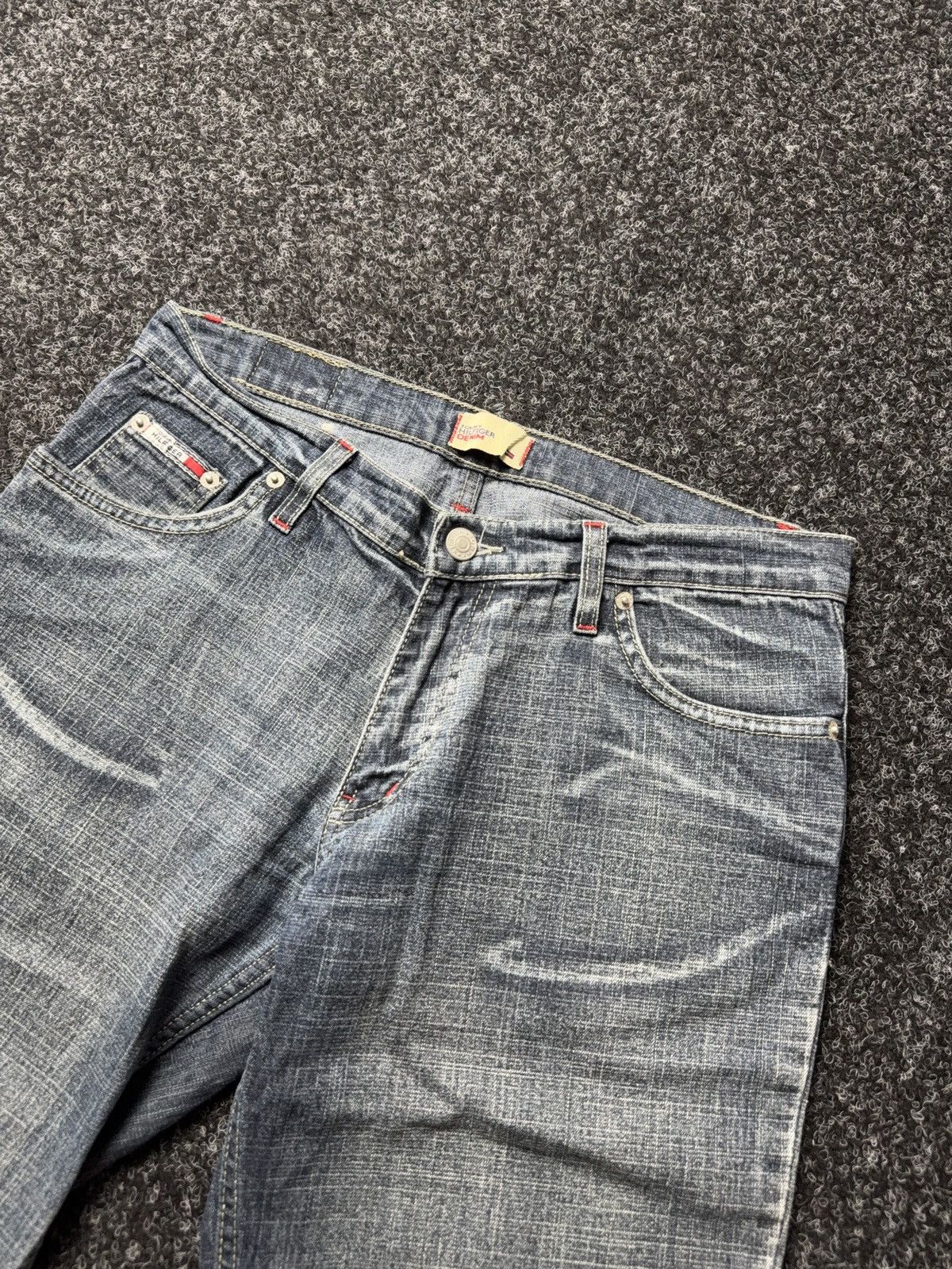 Tommy Hilfiger Retro 90s Tommy Hilfiger Denim Y2K Flare Jeans Low Rise Blue Size 29" - 8 Thumbnail