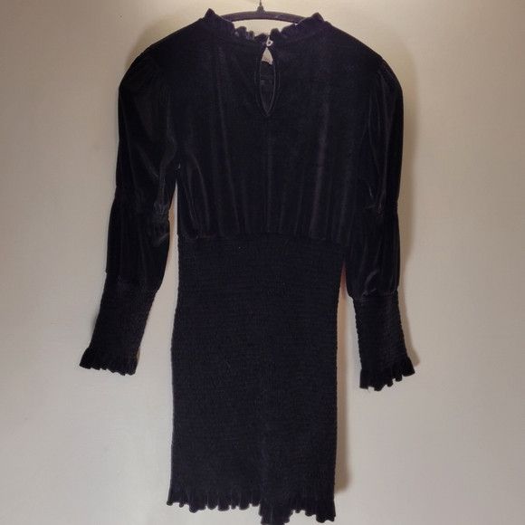 French Connection French Connection Sula Velvet Jersey Mini Black Dress - S Size S / US 4 / IT 40 - 3 Thumbnail