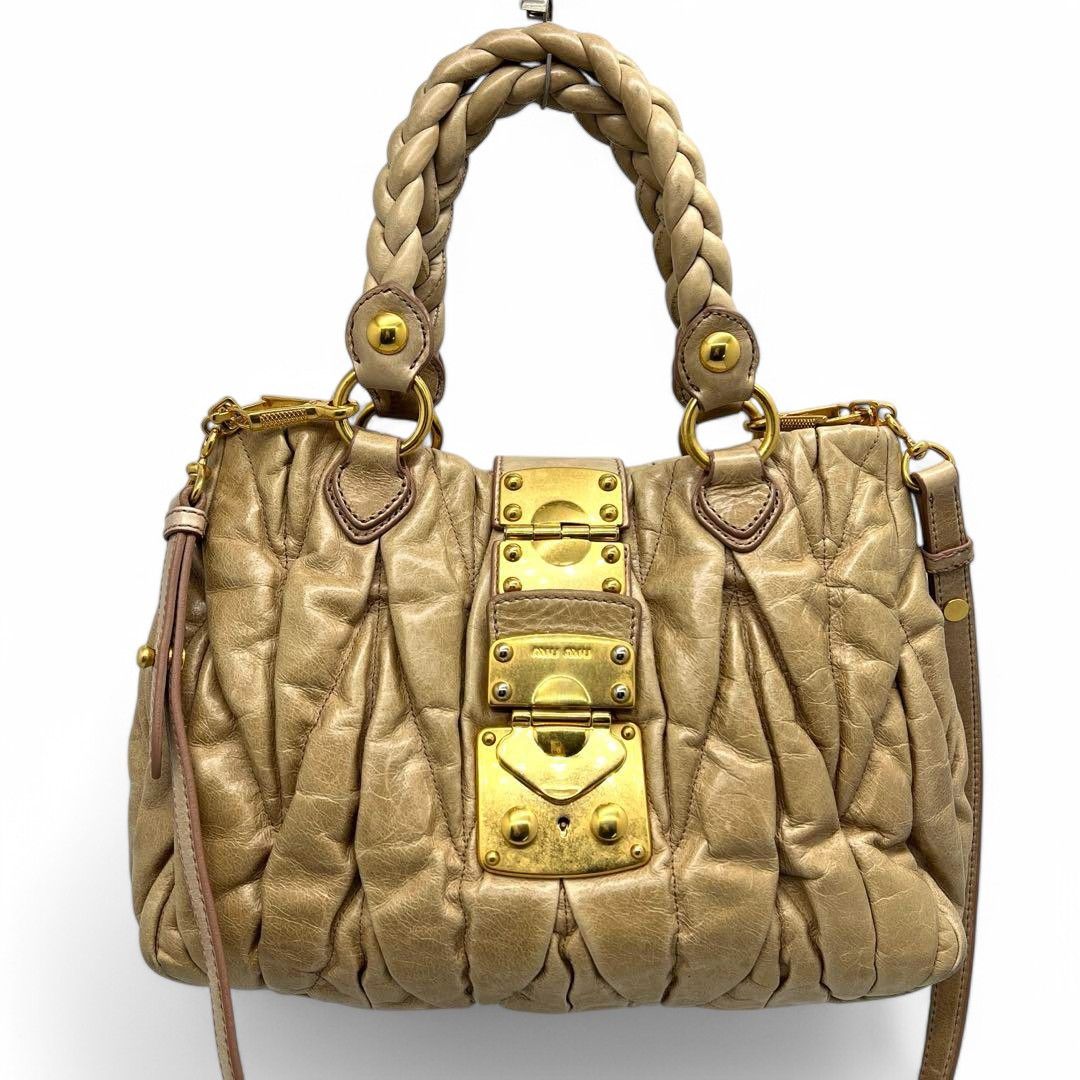 Miu Miu Miu Miu - Matelasse Y2K Beige Gold Hardware Handbag Size ONE SIZE - 2 Thumbnail