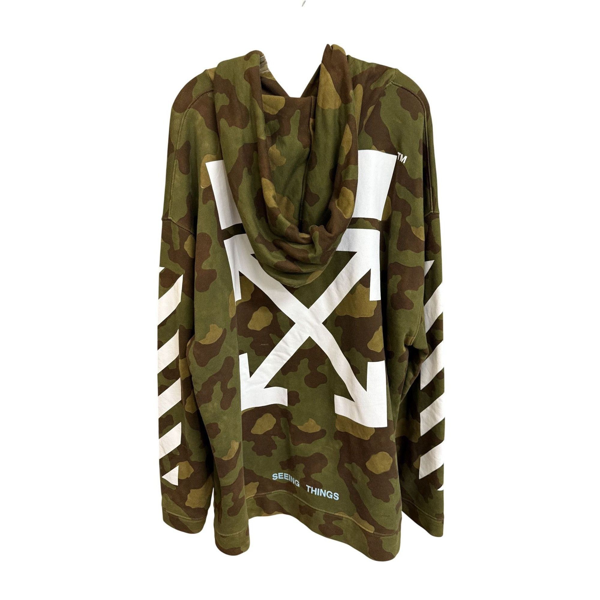 Off-White Off-White Camouflage Hoodie L Cotton Seeing Things Collectio Size US L / EU 52-54 / 3 - 2 Thumbnail