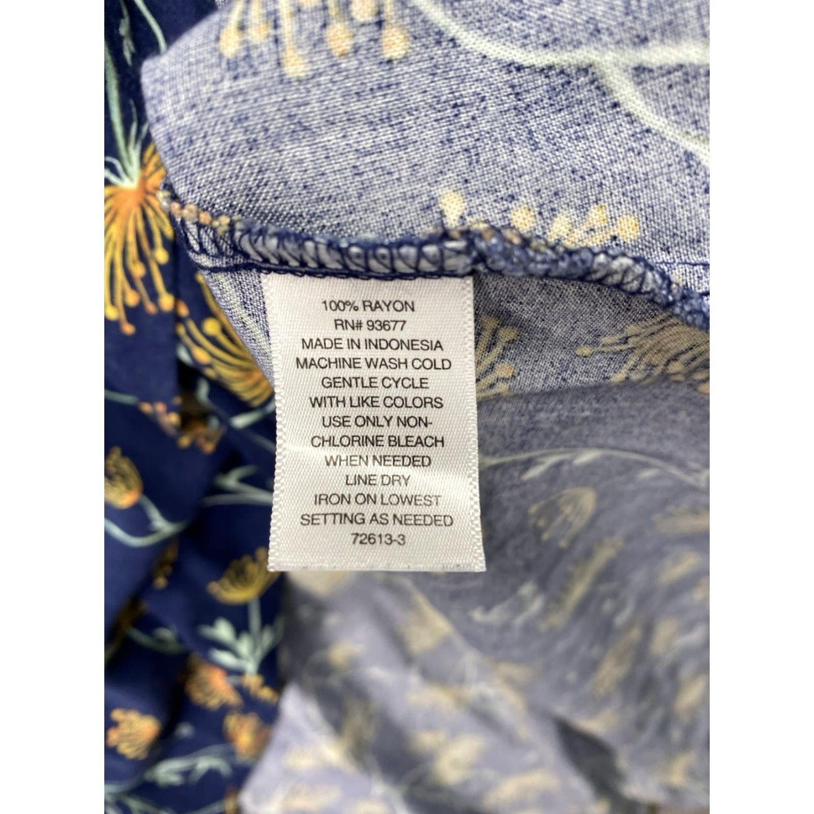 Vintage a.n.a Dress Wrap Floral Blue 1X Cap Sleeve V-Neck Midi Short Sleeve Rayon Womens Size XL / US 12-14 / IT 48-50 - 4 Thumbnail