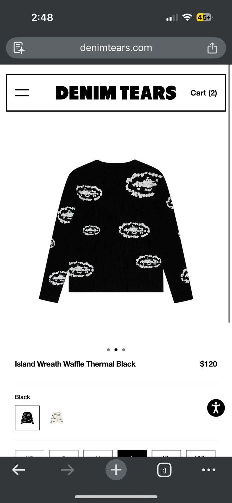 Corteiz Cortiez Denim Tears Island Wreath Waffle Thermal Black - XL Size US XL / EU 56 / 4 - 6 Thumbnail