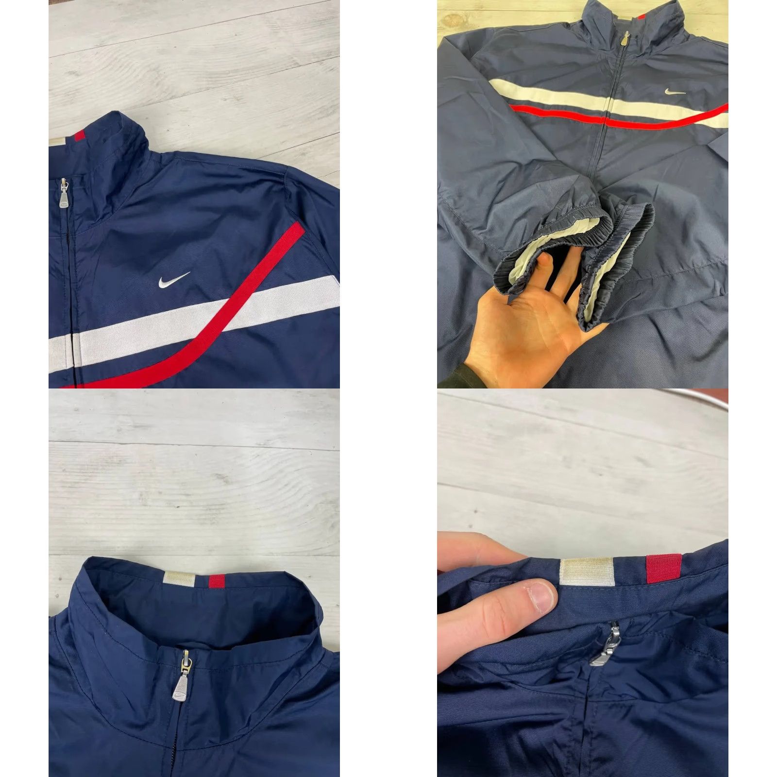 Nike VINTAGE Nike Tracksuit Jacket And Pants 2XL Men Blue Nylon Zip Activewear 2 Piece Set Size 48R - 8 Thumbnail