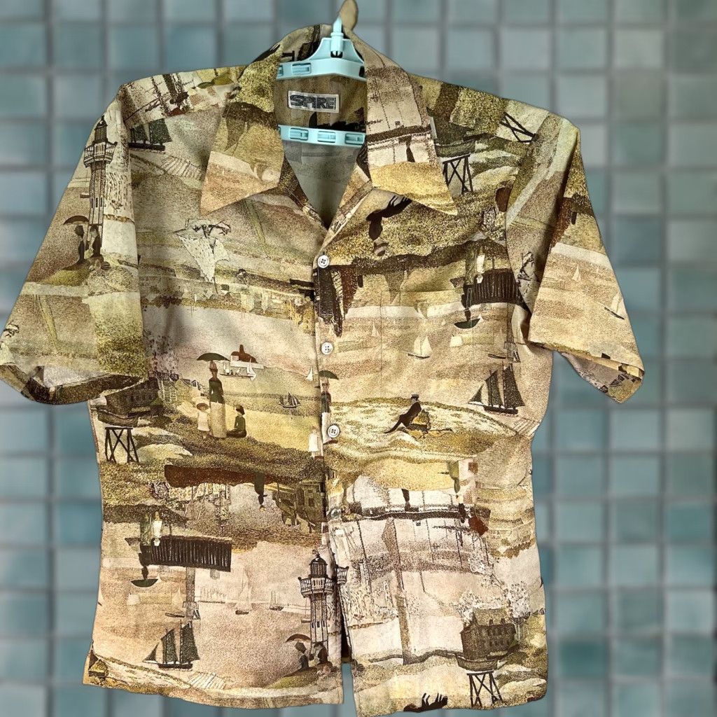 Vintage VINTAGE Spire California Reflections Button Up Casual Shirt Mens SZ L Brown Tan Size US L / EU 52-54 / 3 - 1 Thumbnail