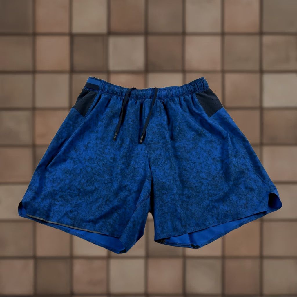 Lululemon Lululemon Surge Shorts Mens M Blue Athletic Lined Gym Running Performance Size US 31 - 1 Thumbnail