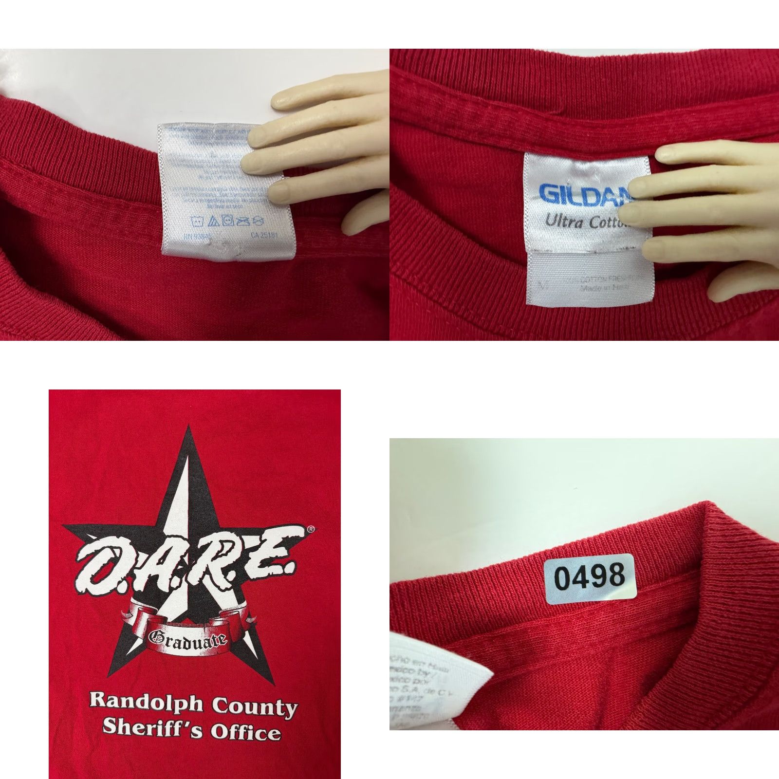 Gildan VINTAGE Dare T-Shirt Men M Red Gildan T-Shirt Short Sleeve Crew Neck Graphic Print 2000s Grunge Hipster School Size US M / EU 48-50 / 2 - 8 Thumbnail