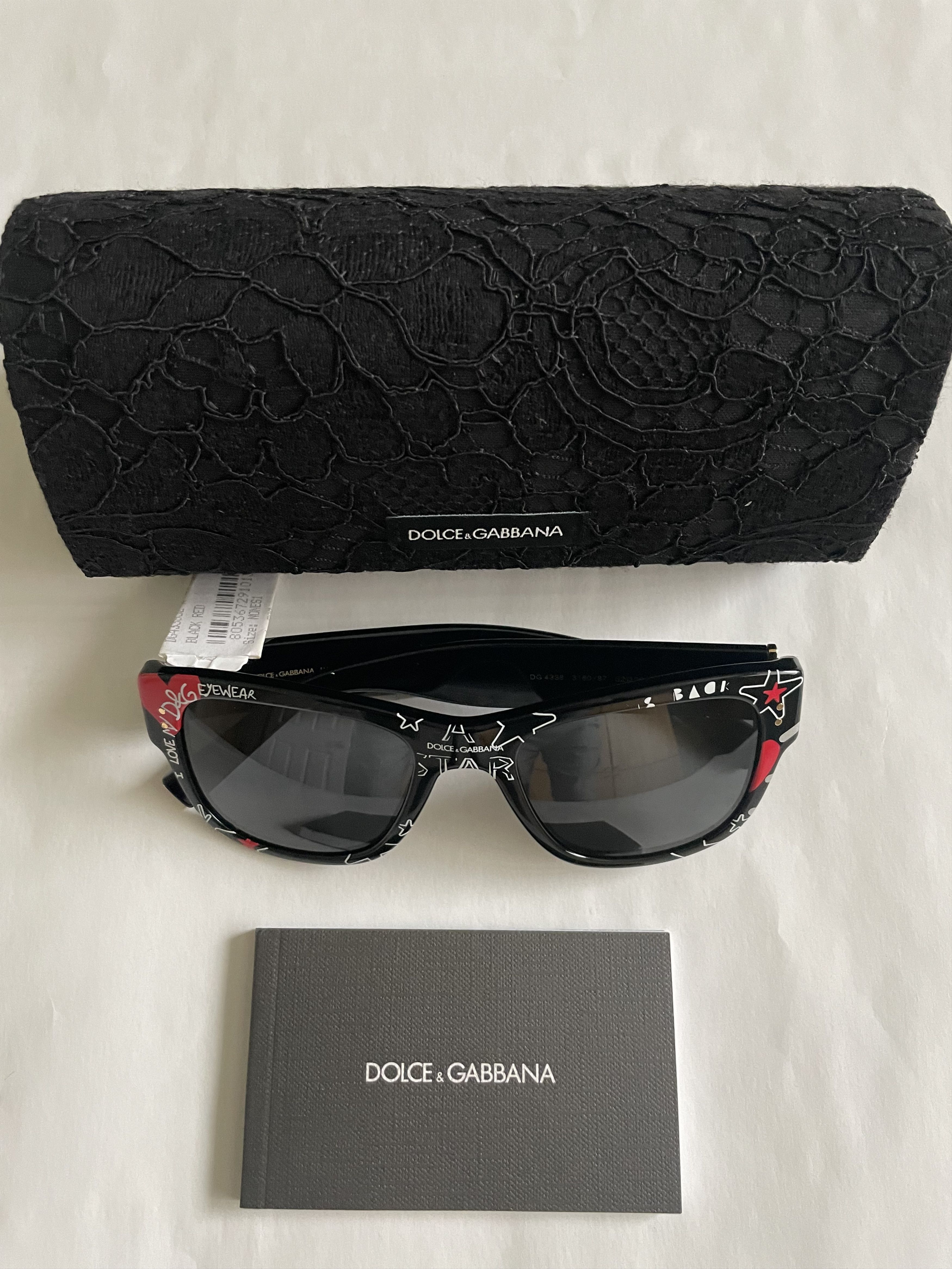 Dolce & Gabbana DOLCE & GABBANA DG 4338 Graffitti Star Heart Sunglasses Size ONE SIZE - 5 Thumbnail