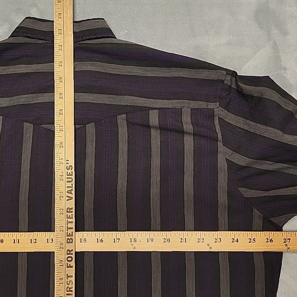 Vintage VINTAGE Saddlebrook Shirt Men XL Purple Striped Pearl Snap Western Cowboy Casual Shirt Size US XL / EU 56 / 4 - 7 Thumbnail