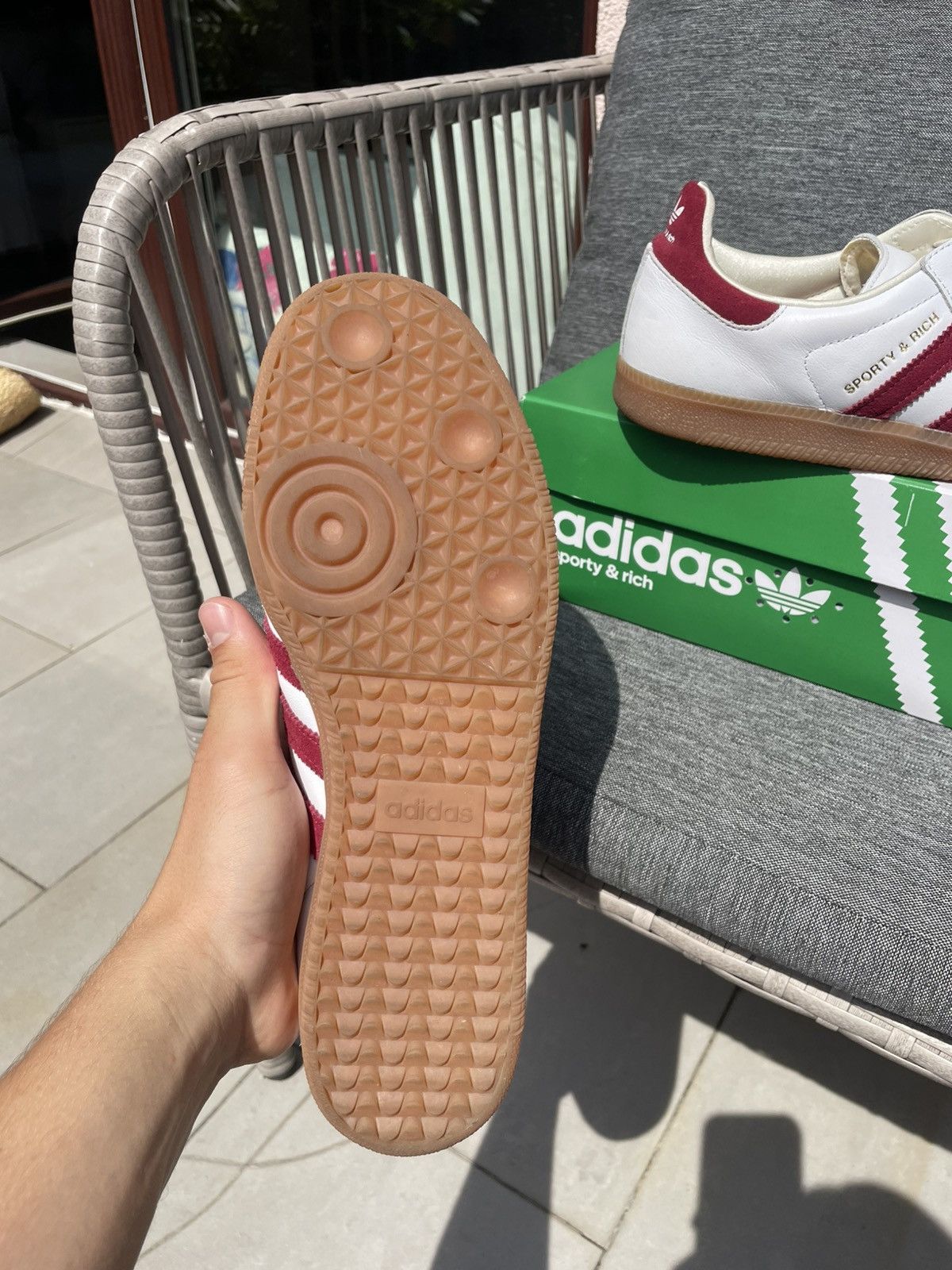 Adidas × Sporty & Rich Vintage Retro Old Money Adidas Samba Burgundy Size US 11 / EU 44 - 15 Thumbnail