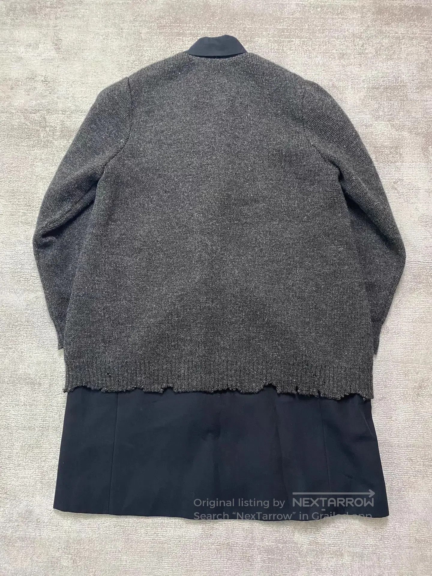 Undercover Black Layered Long Coat with Knit Detail. Size US M / EU 48-50 / 2 - 5 Thumbnail