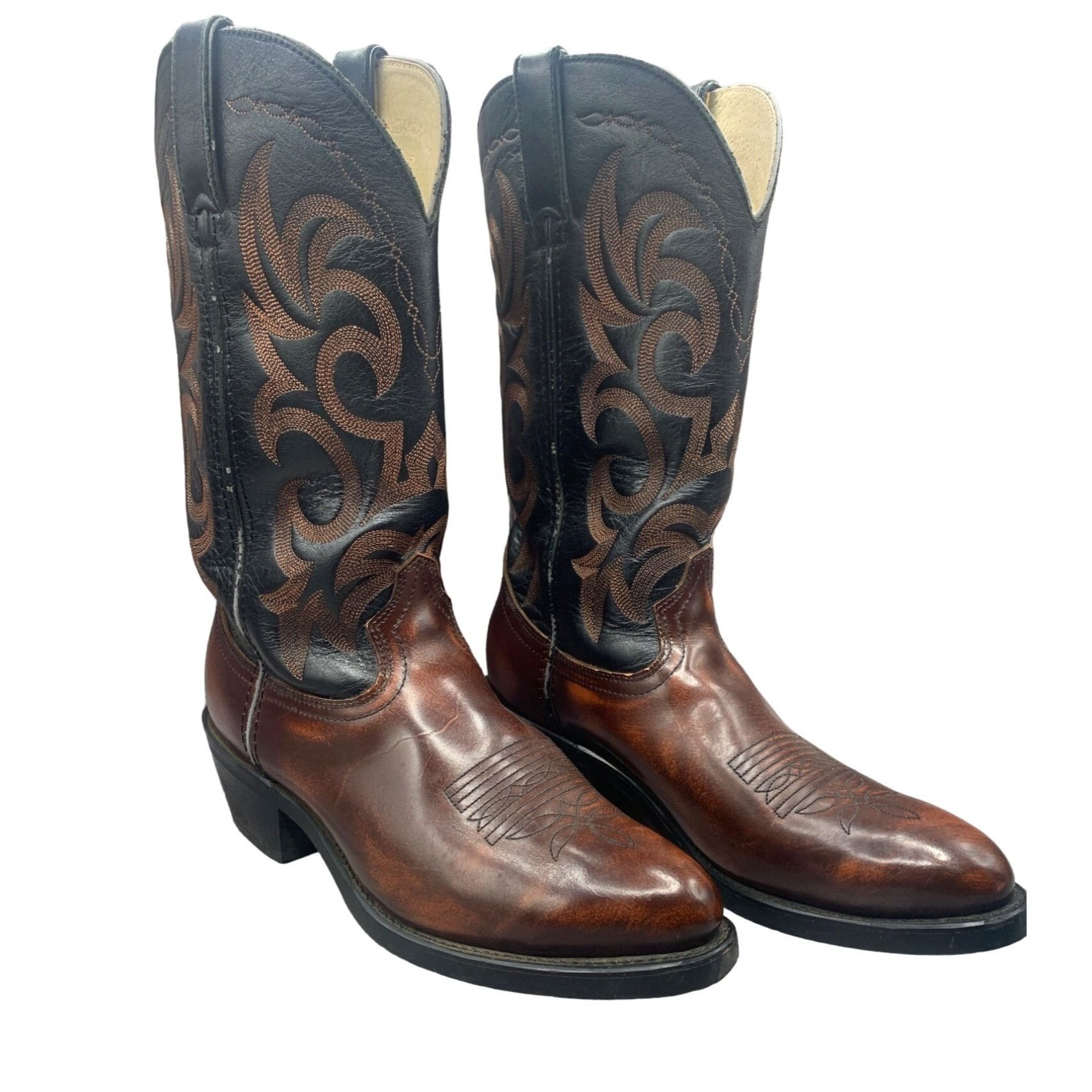 image of Durango Boot Lm504 Men's Size 8D Black Brown Western Cowboy