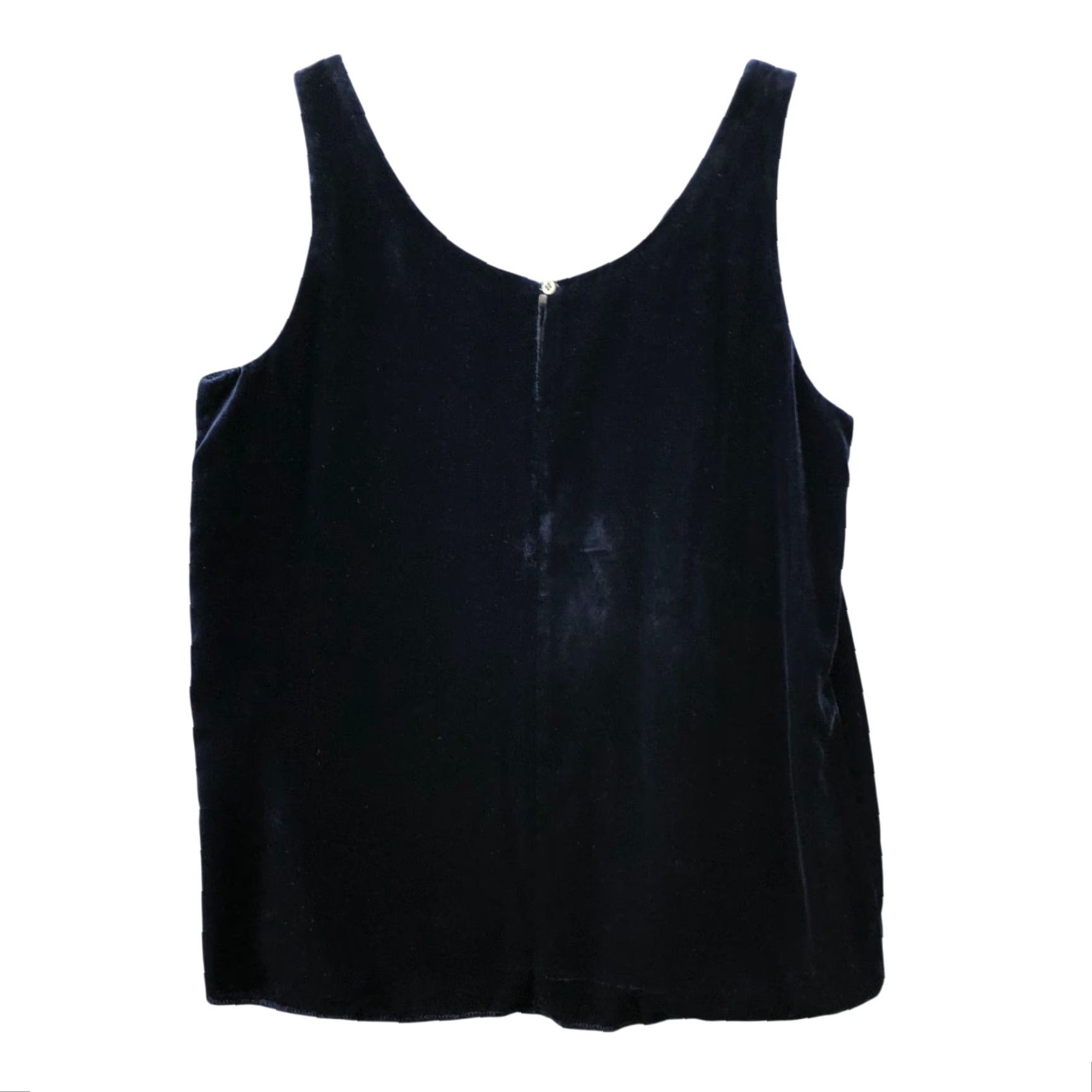 J.Crew J. Crew Velvet Tank Top Womens 0 Dark Blue Scoop Neck Stretch Shirt Sleeveless Basic Casual Spring Summer Women’s Tank Top Size XS / US 0-2 / IT 36-38 - 2 Thumbnail