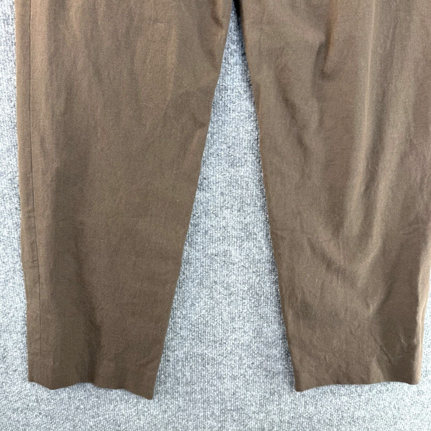 Recto Pants Womens Brown Size S Double Pleated Front Wide-Leg Casual Dress Pants Mens? No, Womens.