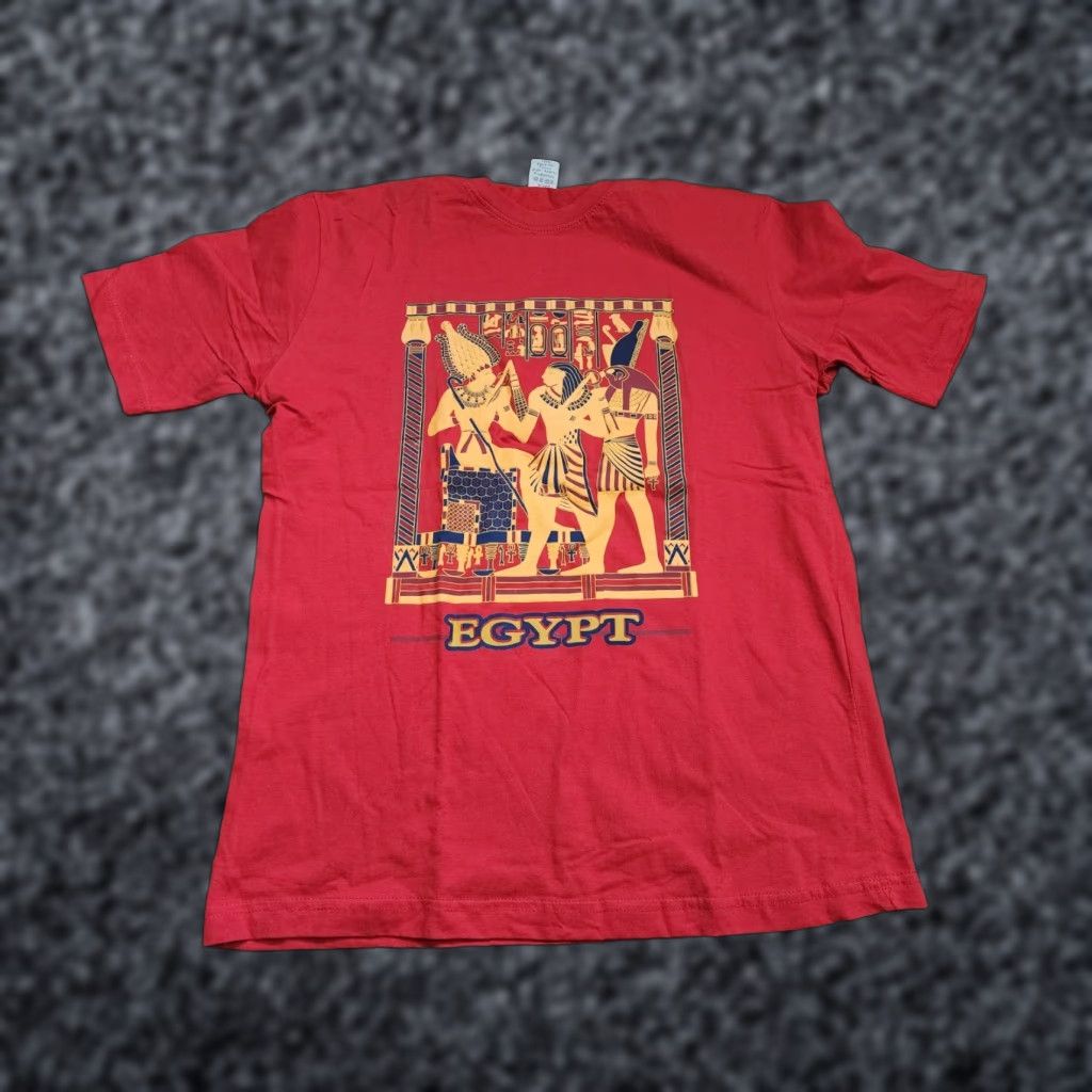 Vintage VINTAGE King Tut T Shirt Mens M Red Cotton Puff Print 80s Egypt Pharaoh Souvenir Crew Neck Short Sleeve Adult Size US M / EU 48-50 / 2 - 1 Thumbnail