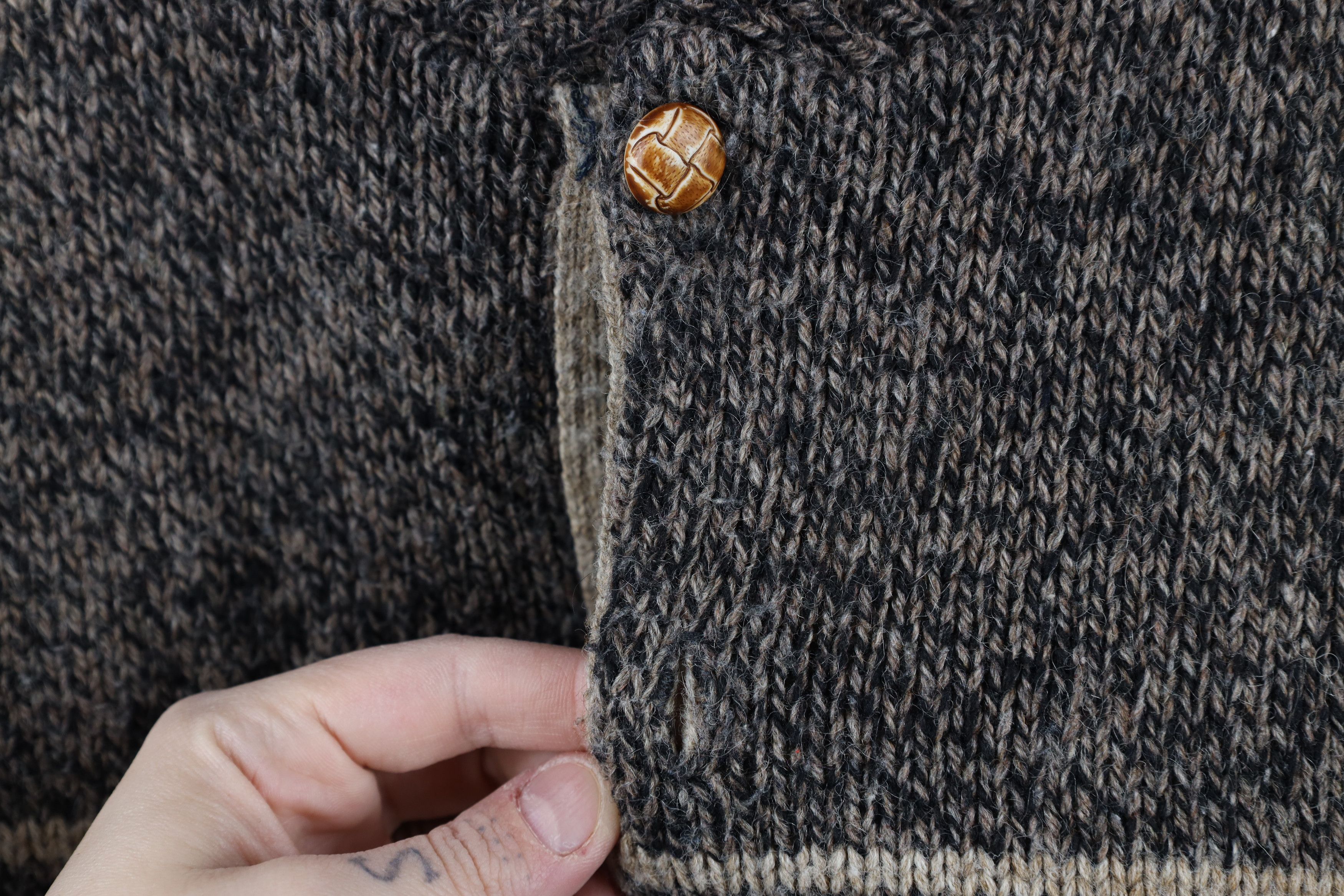 Vintage Vintage 90s Streetwear Wool Blend Knit Henley Sweater USA Size US XL / EU 56 / 4 - 4 Thumbnail