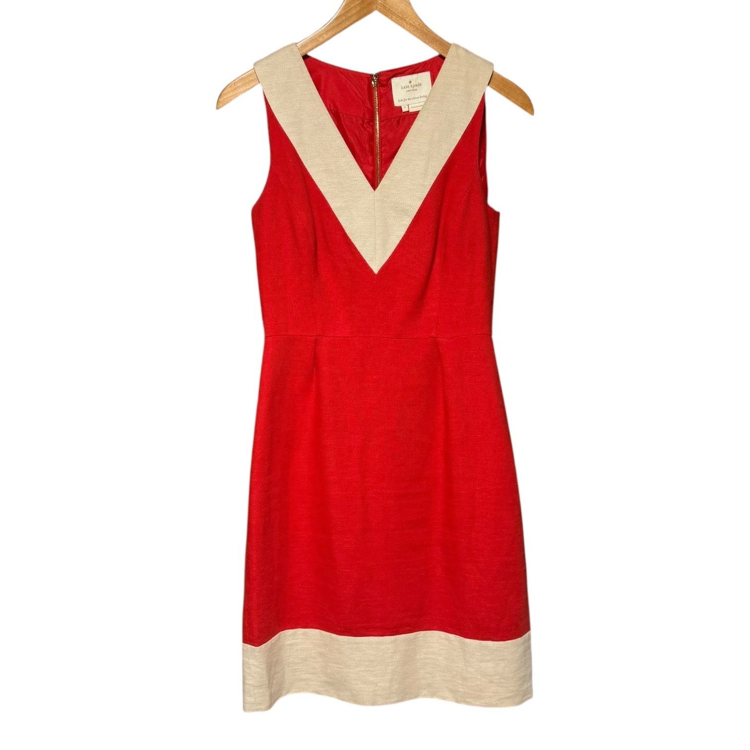 Kate Spade Sleeveless Linen Dress James Red Oat 2