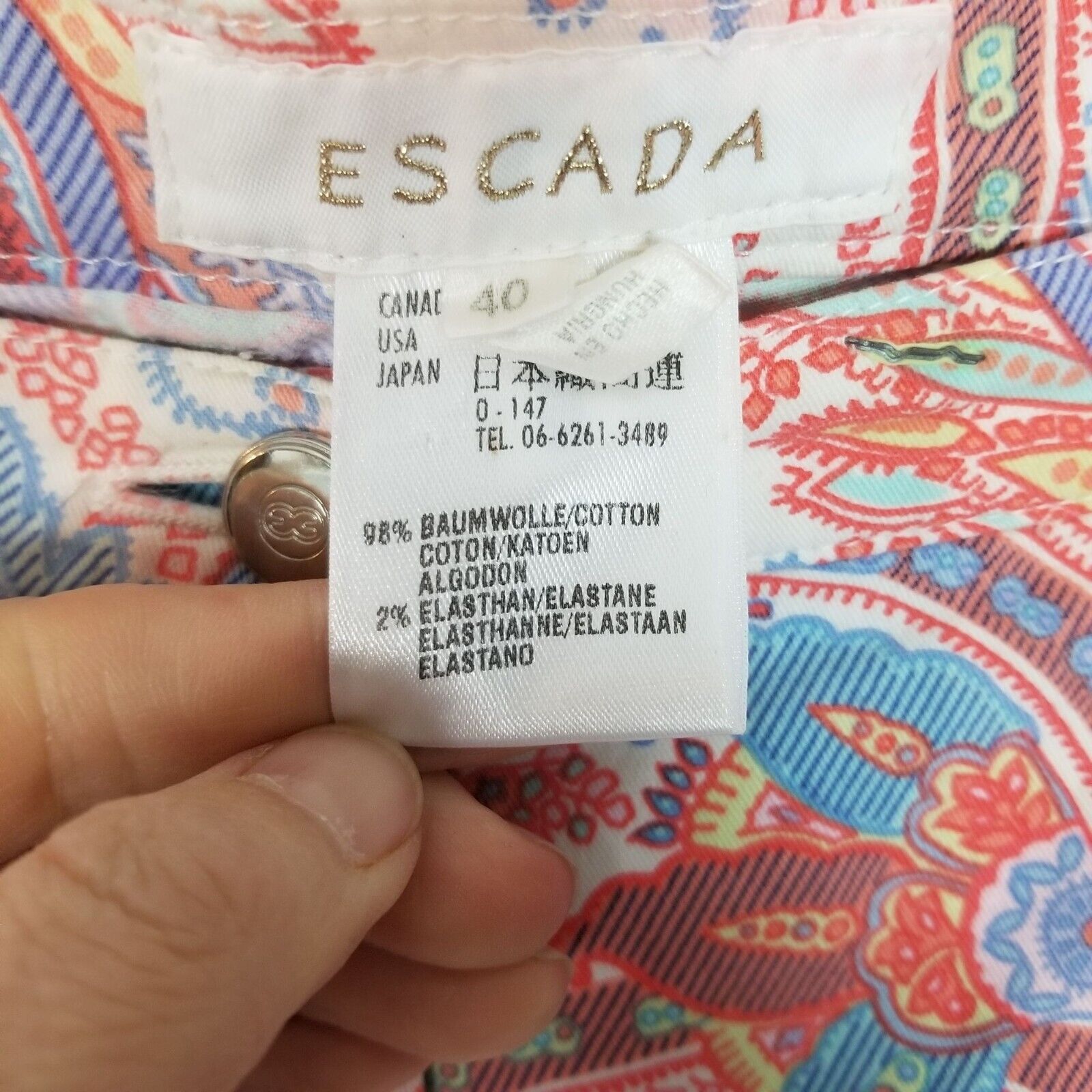 Escada Escada Paisley Print High Waist Pants Size 40 Designer Artsy Size 29" - 6 Thumbnail