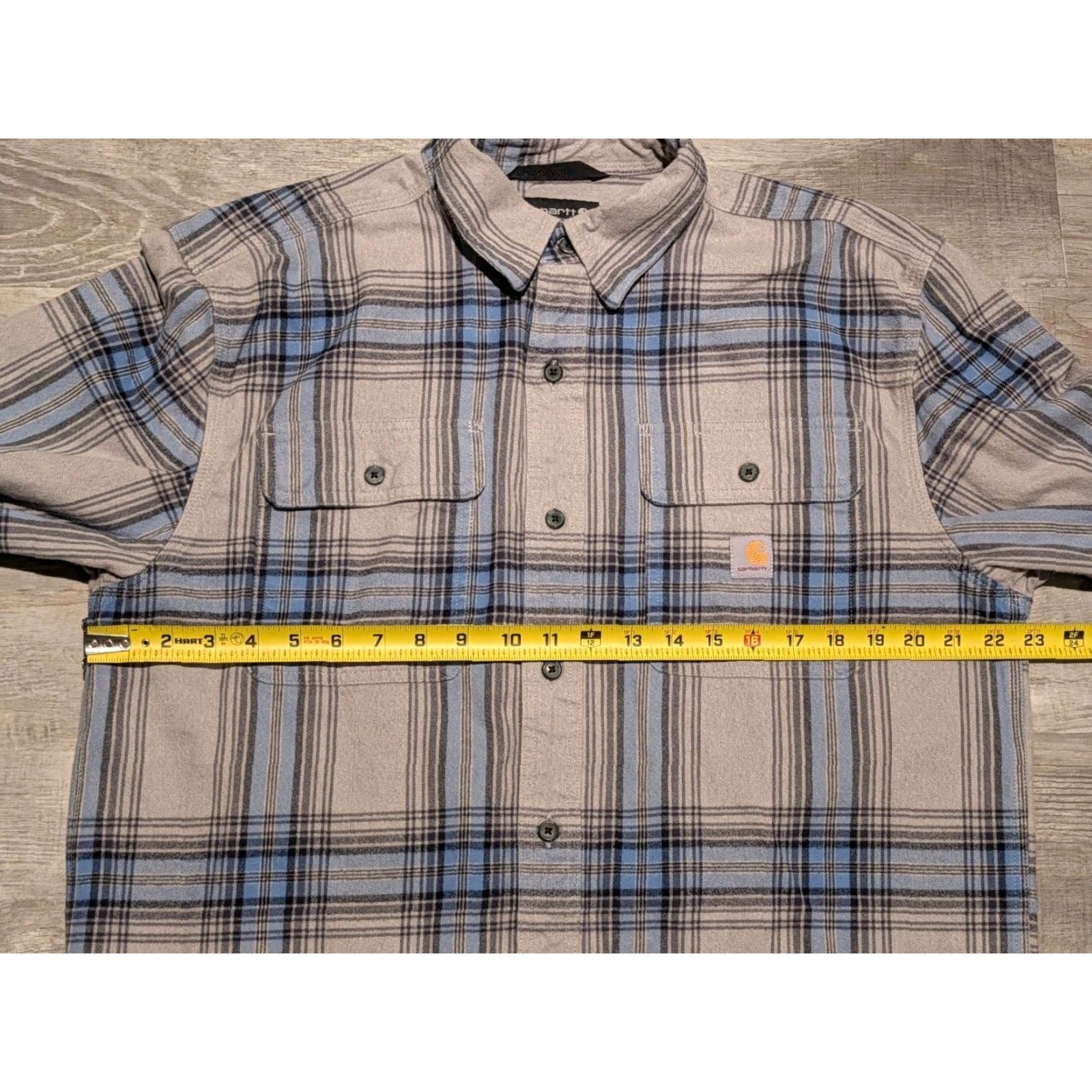Carhartt VINTAGE Carhartt Loose Fit Heavyweight Flannel Mens L/S Shirt M Plaid Blue Gray 105947 Size US M / EU 48-50 / 2 - 6 Thumbnail