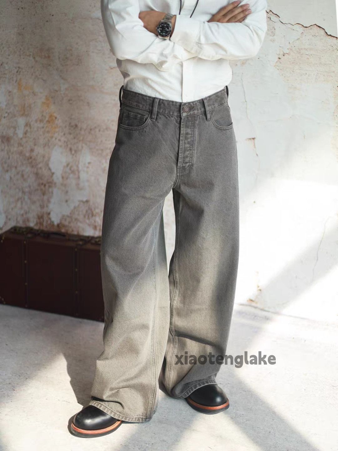 Jean × Vintage washed faded cleanfit yuppie loose baggy jeans Size US 32 / EU 48 - 3 Thumbnail