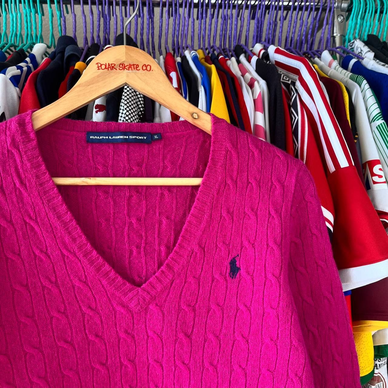 Ralph Lauren Sport Vintage Ralph Lauren Sport Cable-Knit Wool V-Neck Sweater Size M / US 6-8 / IT 42-44 - 3 Thumbnail