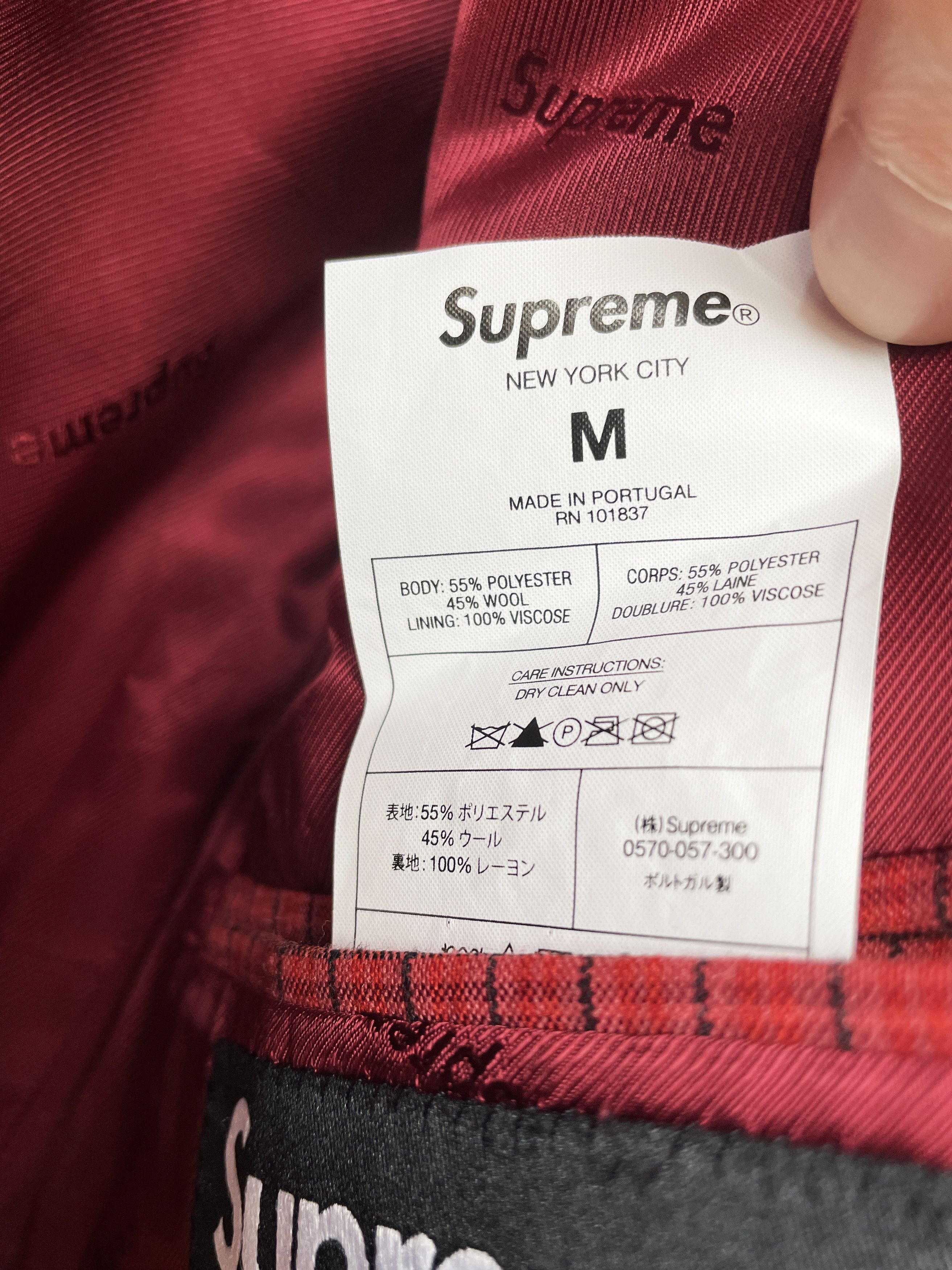 Supreme SS19 red plaid suit Size 38R - 3 Thumbnail