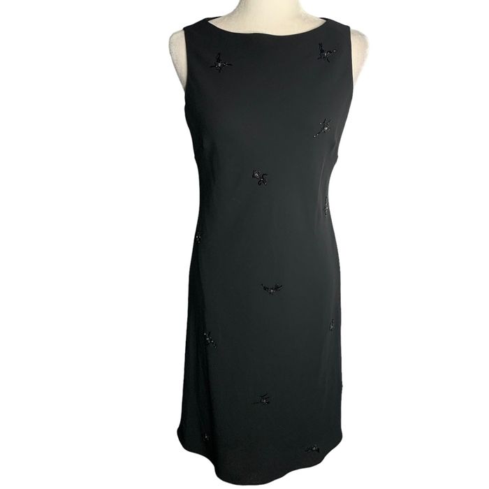 Evan Picone Vintage Evan Picone Beaded Sheath Dress 6 Black Lined Sleeve Grailed 2448