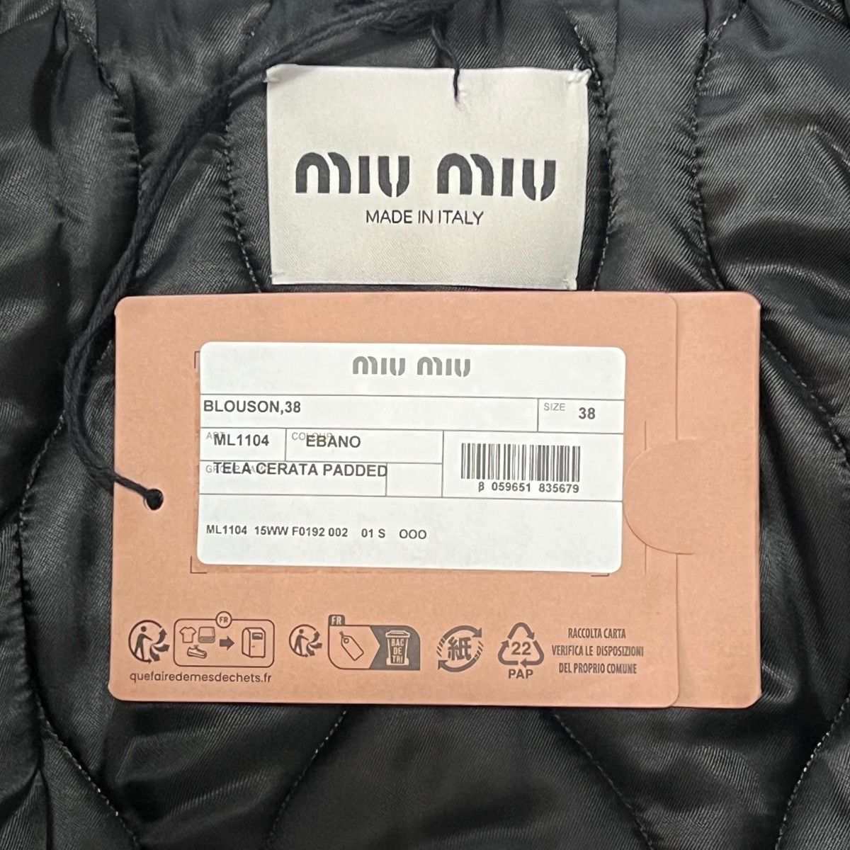 Miu Miu MIU MIU 2024AW Waxed Canvas Boulson Jacket (ML1104) Size US XXS / EU 40 - 6 Thumbnail